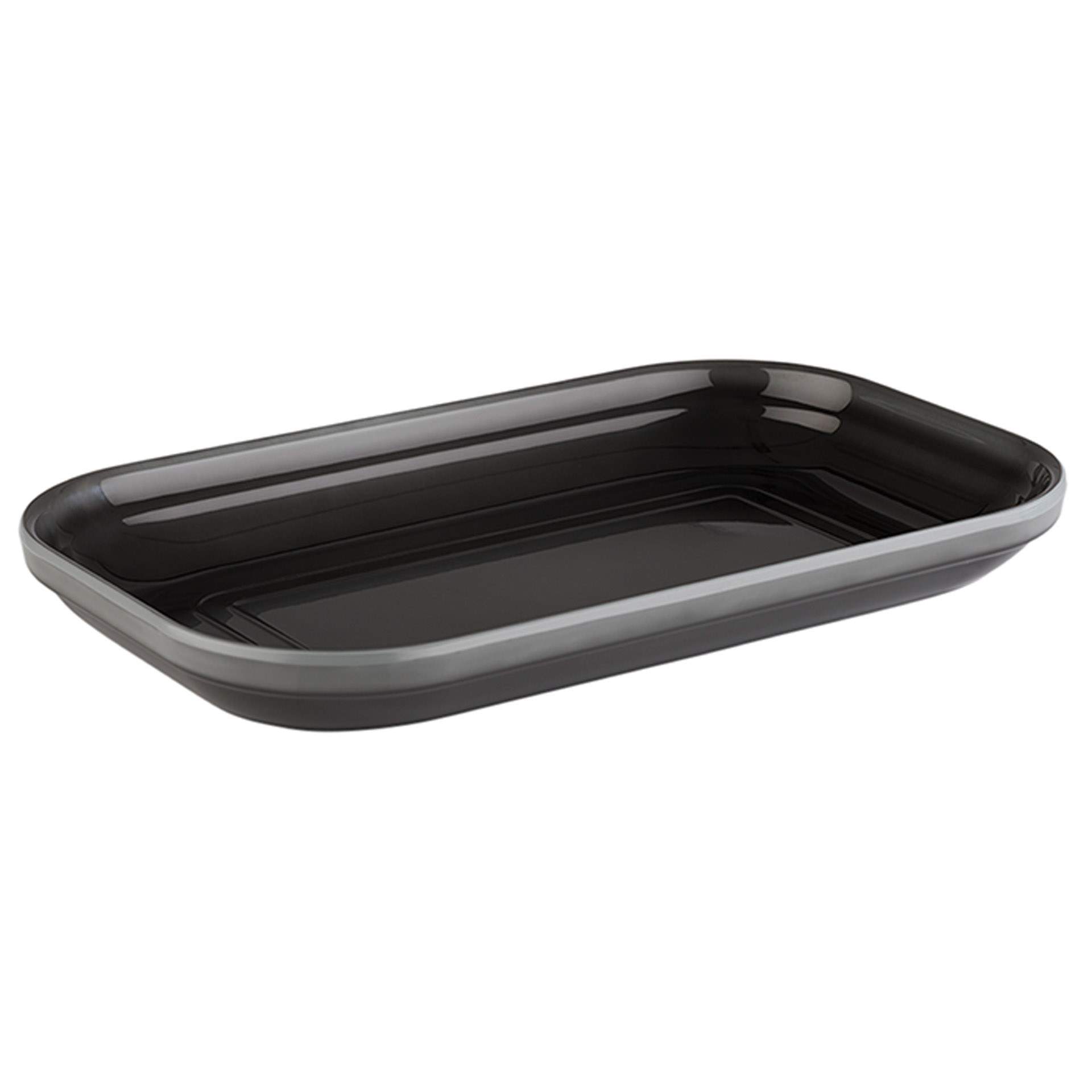 GN-Tablett - Serie Emma - grau - Abm. 26,5 x 16,2 x 3,0 cm - GN 1/4 - Melamin - 85120-B
