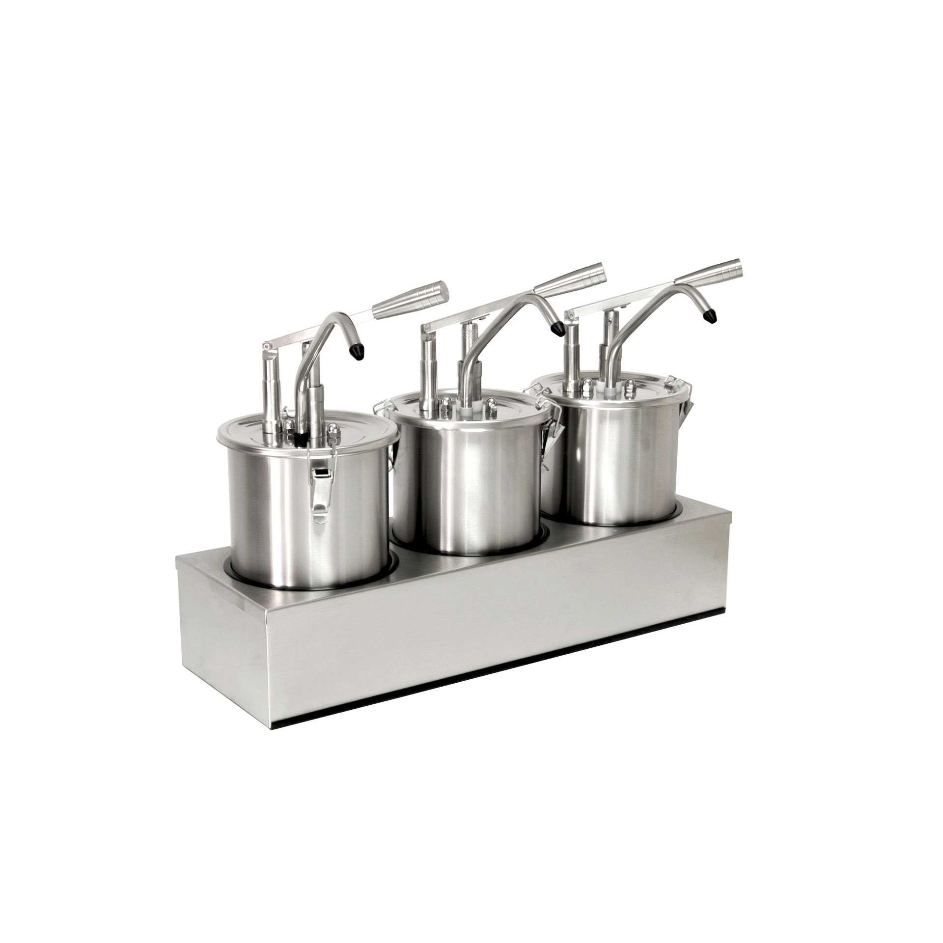 Dosierspender - mit Hebel - Abm. 20,0 x 60,0 x 44,0 cm - Inhalt 3 x 4,5 l - Edelstahl / PMMA - 152402-C