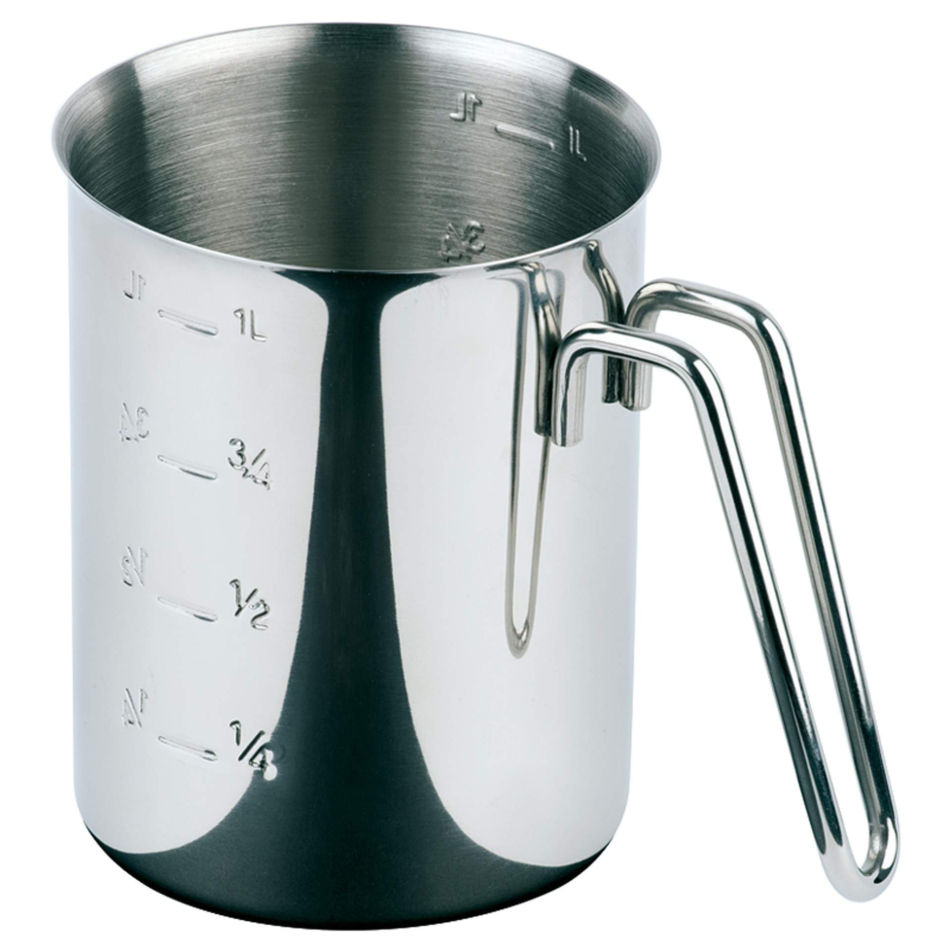 Messbecher - mit Maßskalierung  - Abm. 17,5 x 11,0 x 13,5 cm - Inhalt 1,0 l - Edelstahl - 30045-B