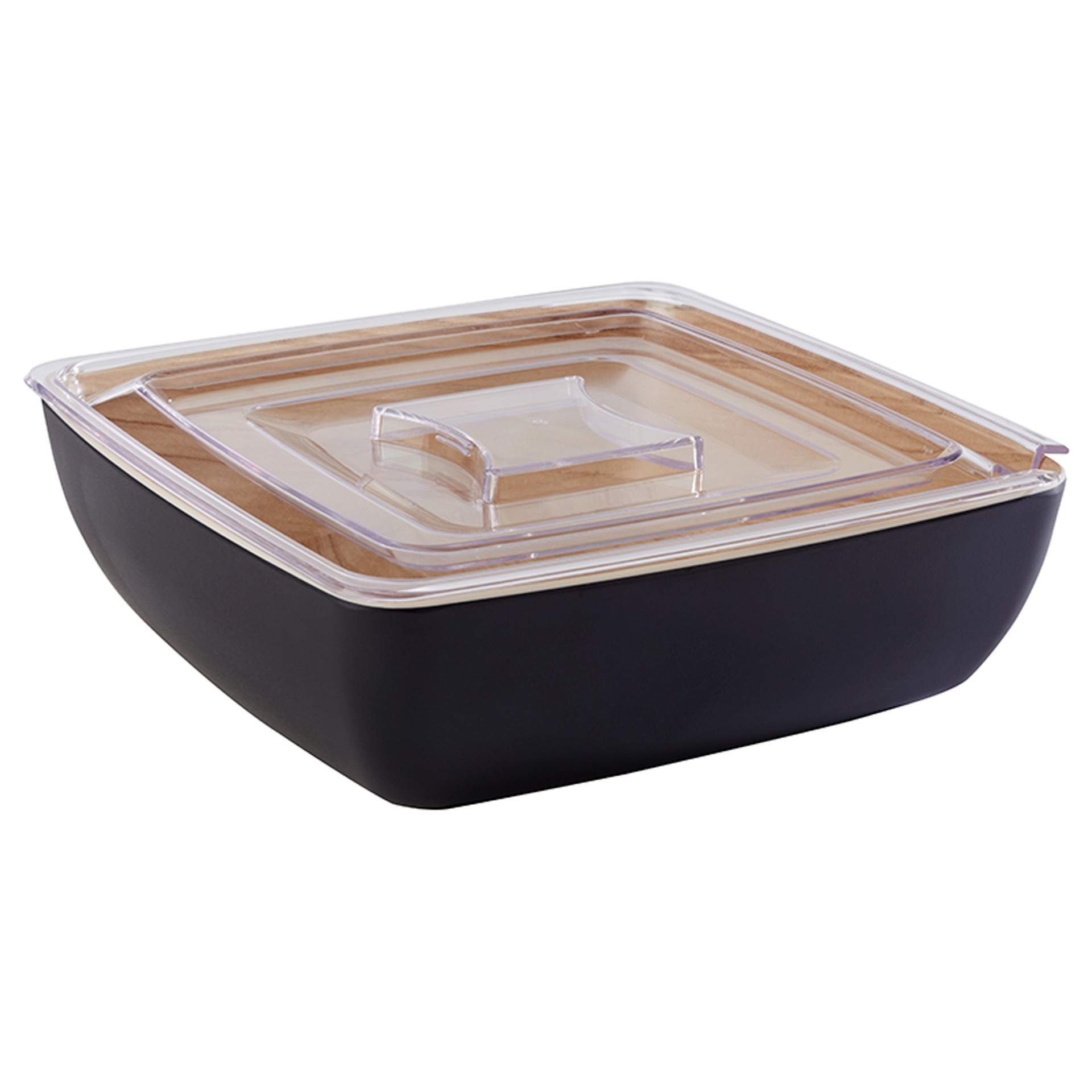 Schale - nordeuropäisches Design - Serie Frida - schwarz - quadratisch - Abm. 25 x 25 x 7,5 cm - Inhalt 2,65 l - Melamin - 84562-B