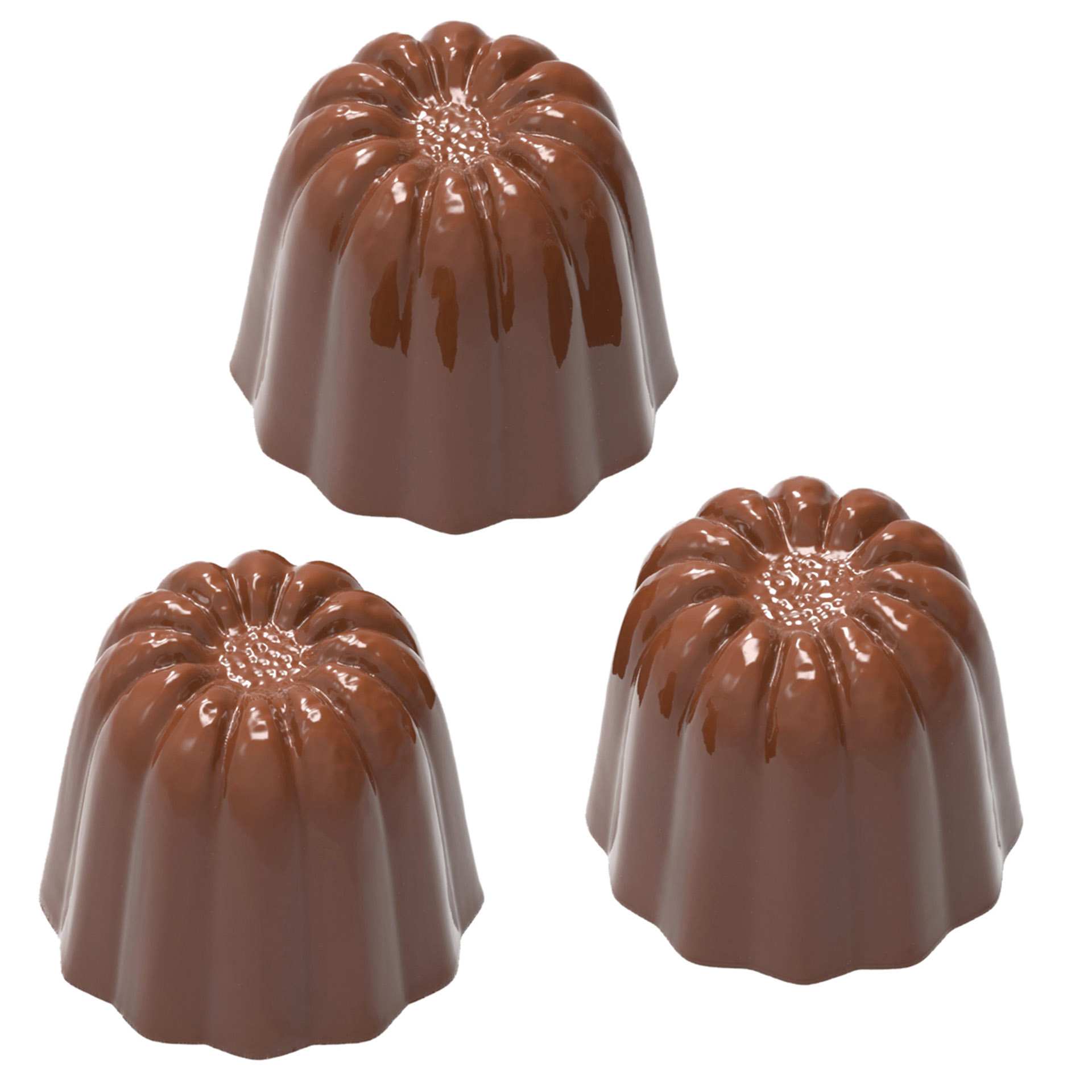 Schokoladen-Form - Cannelé - Abm. 27,5 x 13,5 x 2,6 cm - Polycarbonat - 421859-C