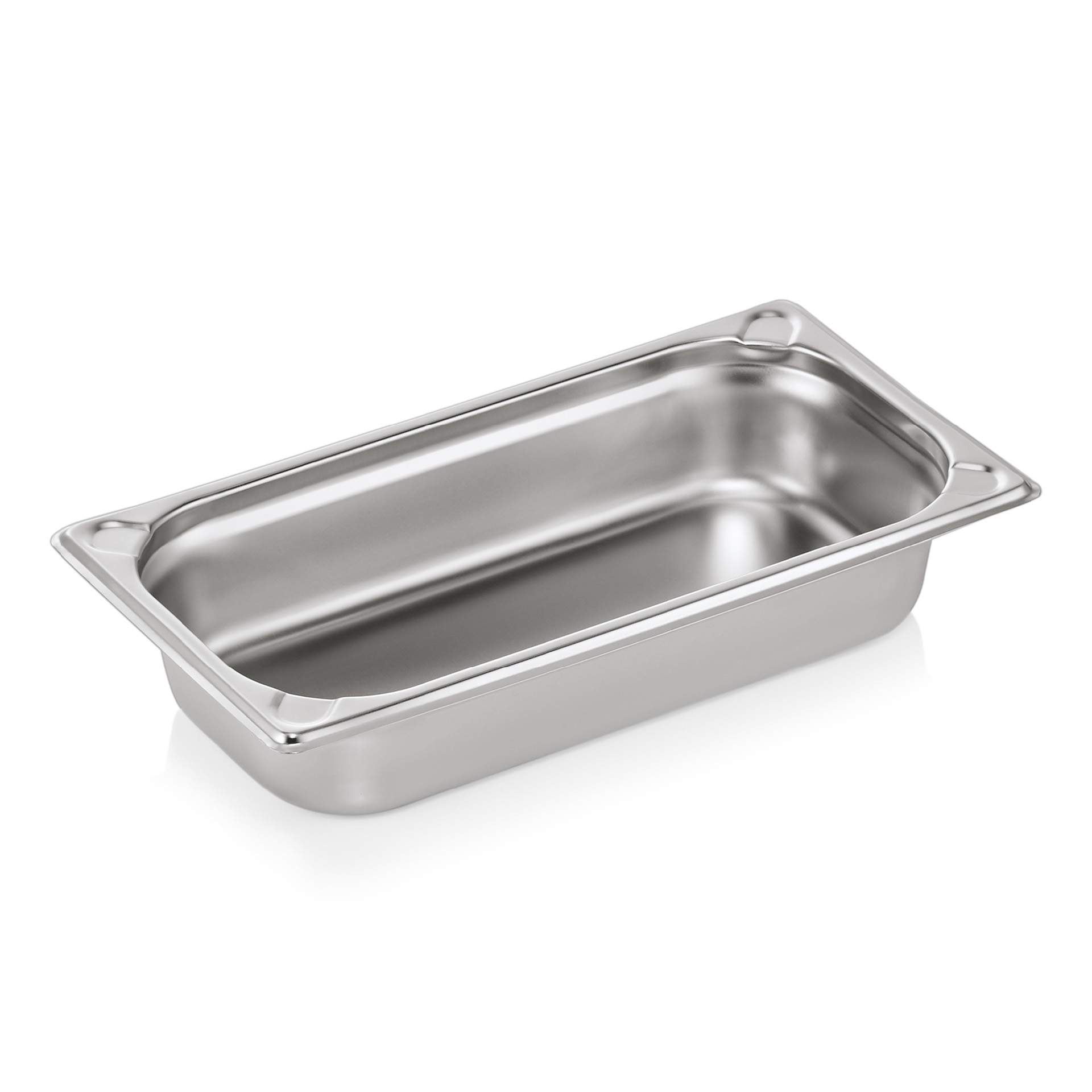 GN-Behälter - mit U-Profil-Ecken - GN 1/3 - 65 mm - Inhalt 2,50 l - Serie 76 - Chromnickelstahl - 7613065-A