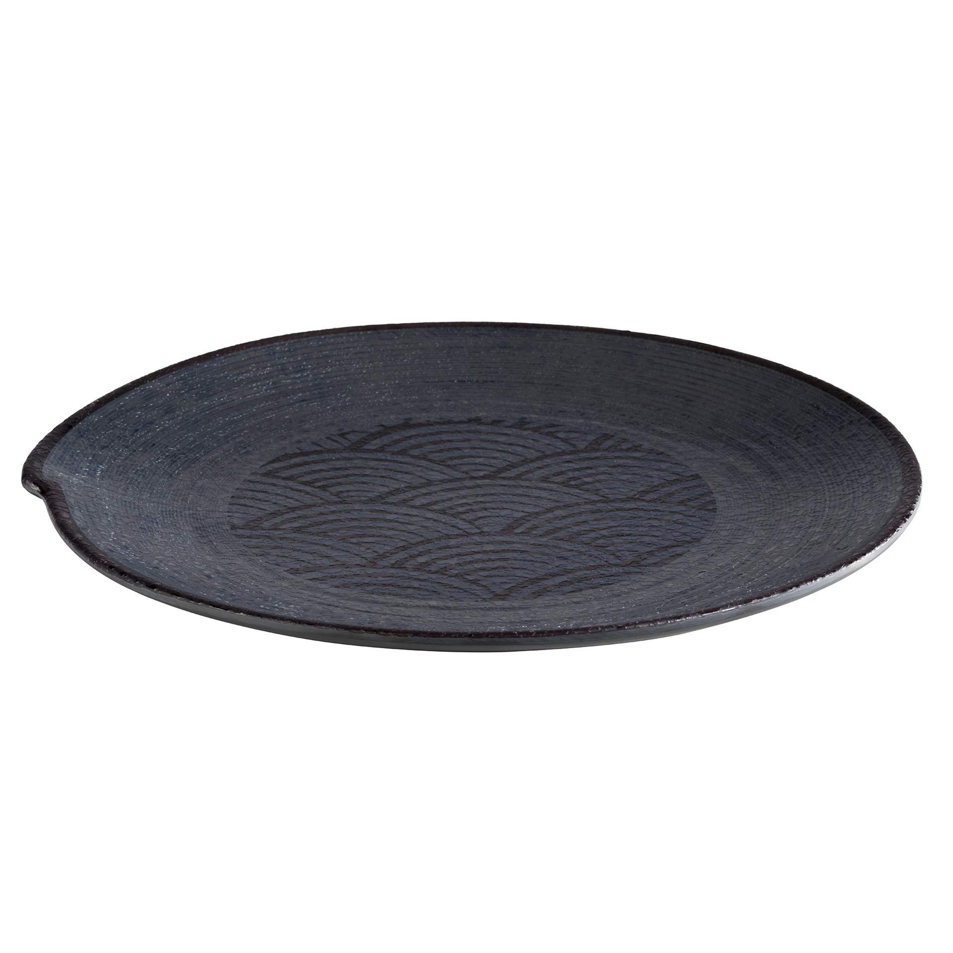 Teller (flach) - Serie Dark Wave - schwarz - rund - Abm. 2,5 cm - Ø 27,0 cm - Melamin - 84909-B