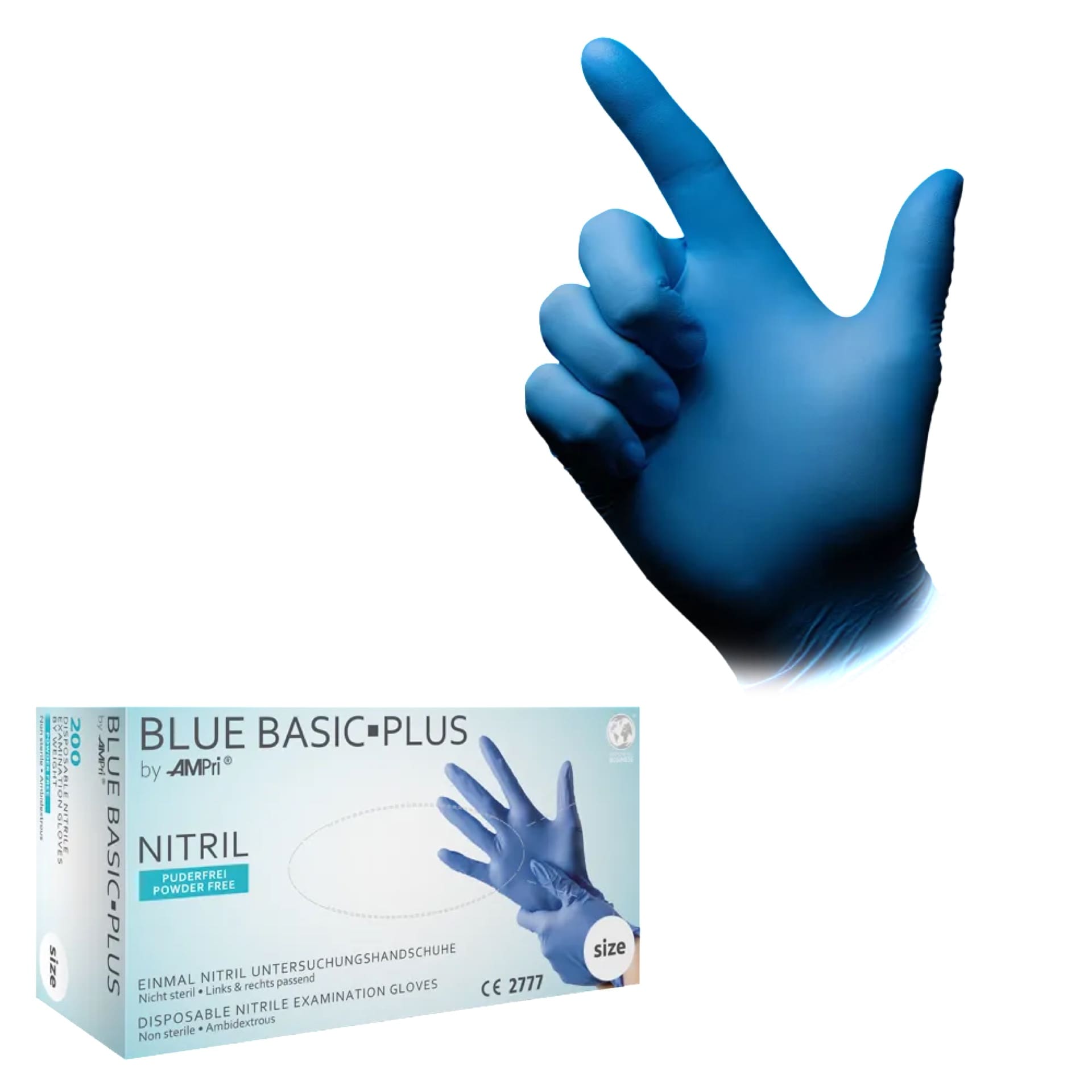 Untersuchungshandschuh - puderfrei - blau - XS bis XL - Nitril - 01197-XS-XL-E
