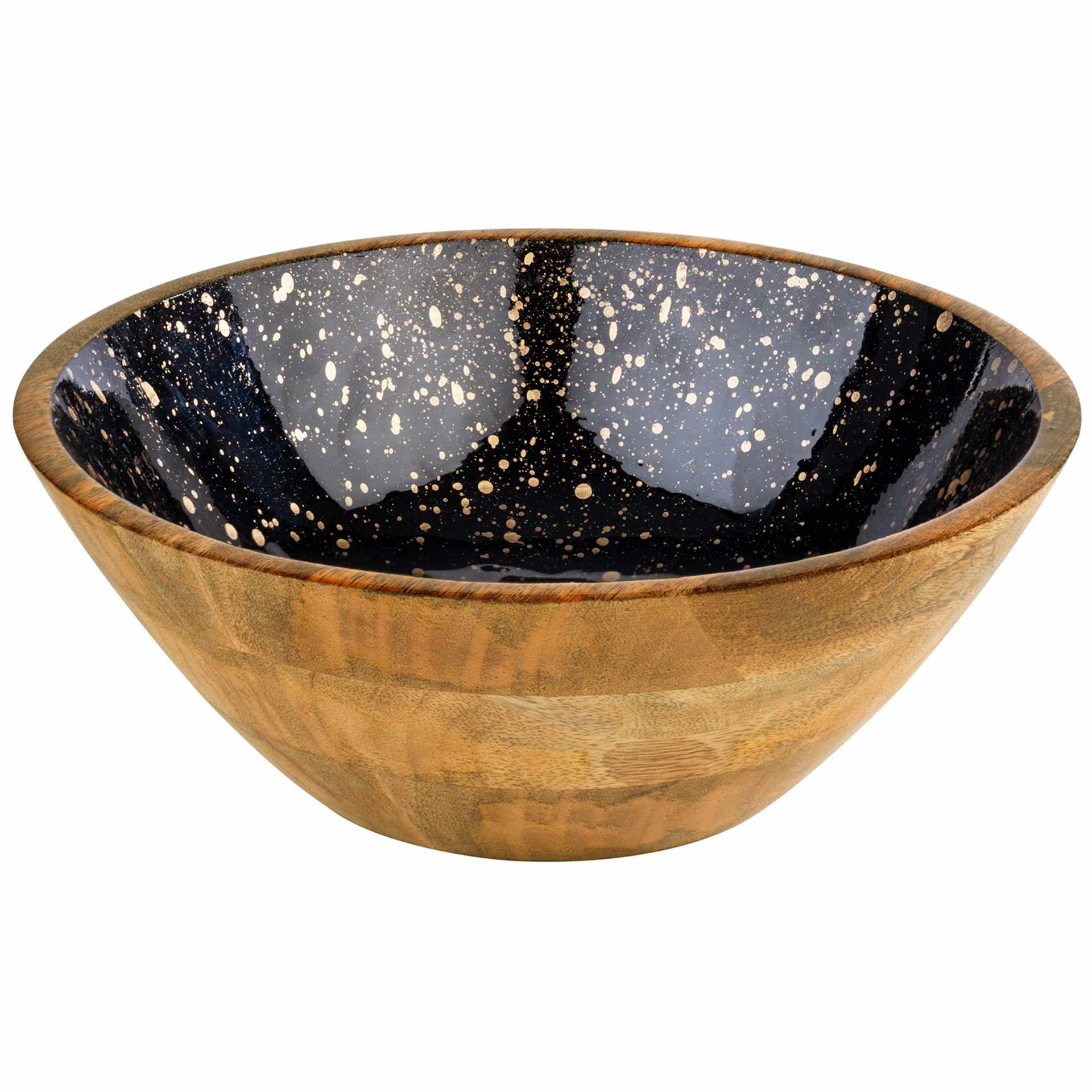 Schale - Serie Mango - schwarz / gold - rund - Höhe 10,5 cm - Ø 30 cm - Inhalt 3,0 l - Mangoholz - 1056-B