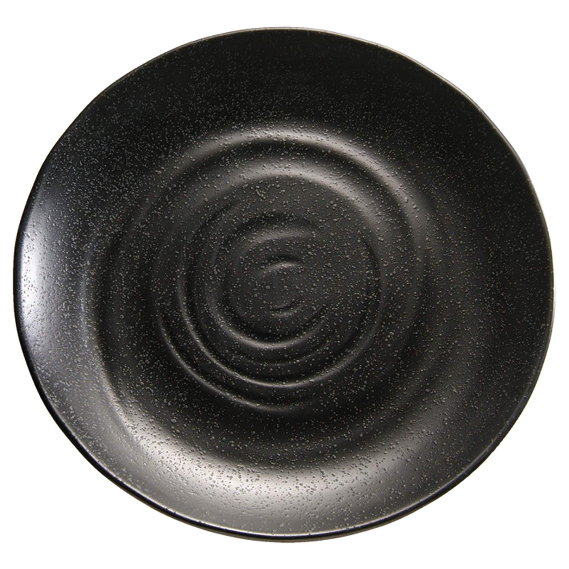 Tablett / Teller - japanische Steinoptik - Serie Zen - schwarz - Abm. 3 cm - Ø 28 cm - Melamin - 83941-B