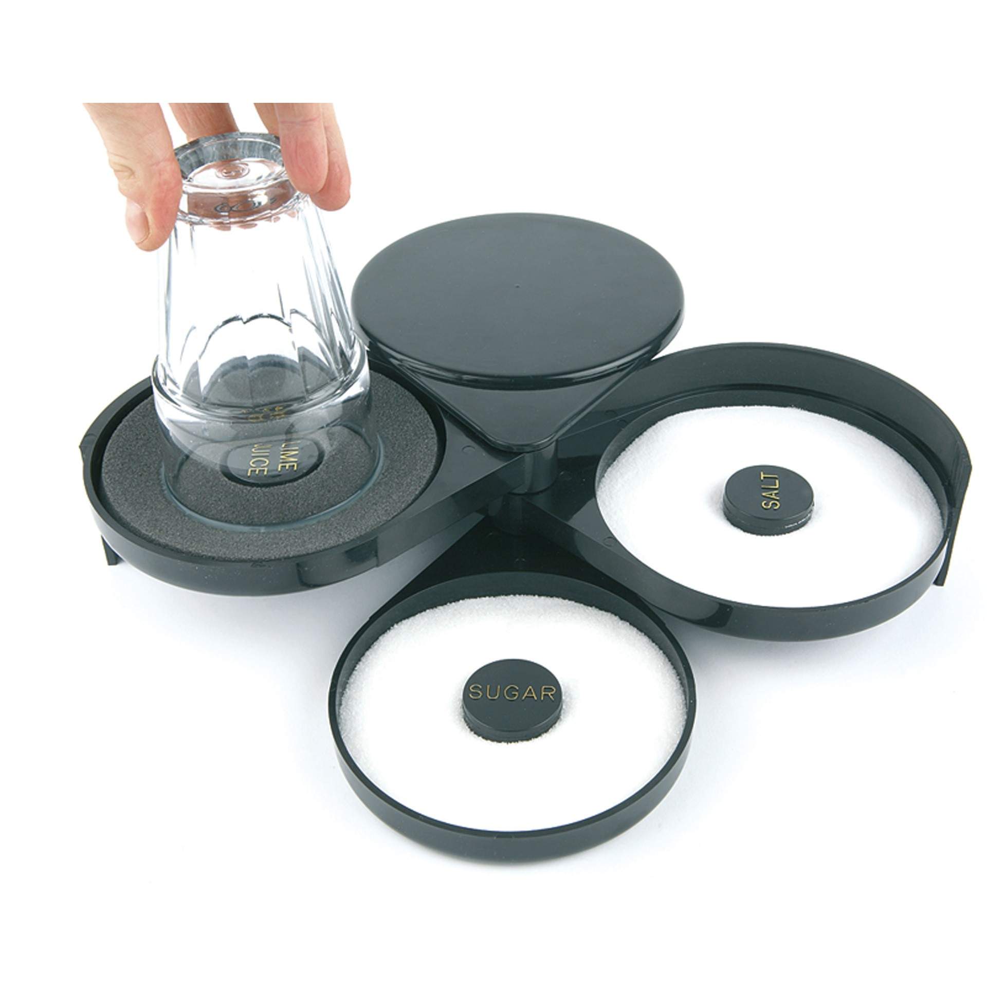 Glasumrander - Schwamm für Limettensaft - schwarz - Abm. 20 x 15,5 x 7,5 cm - ABS - 93175-B