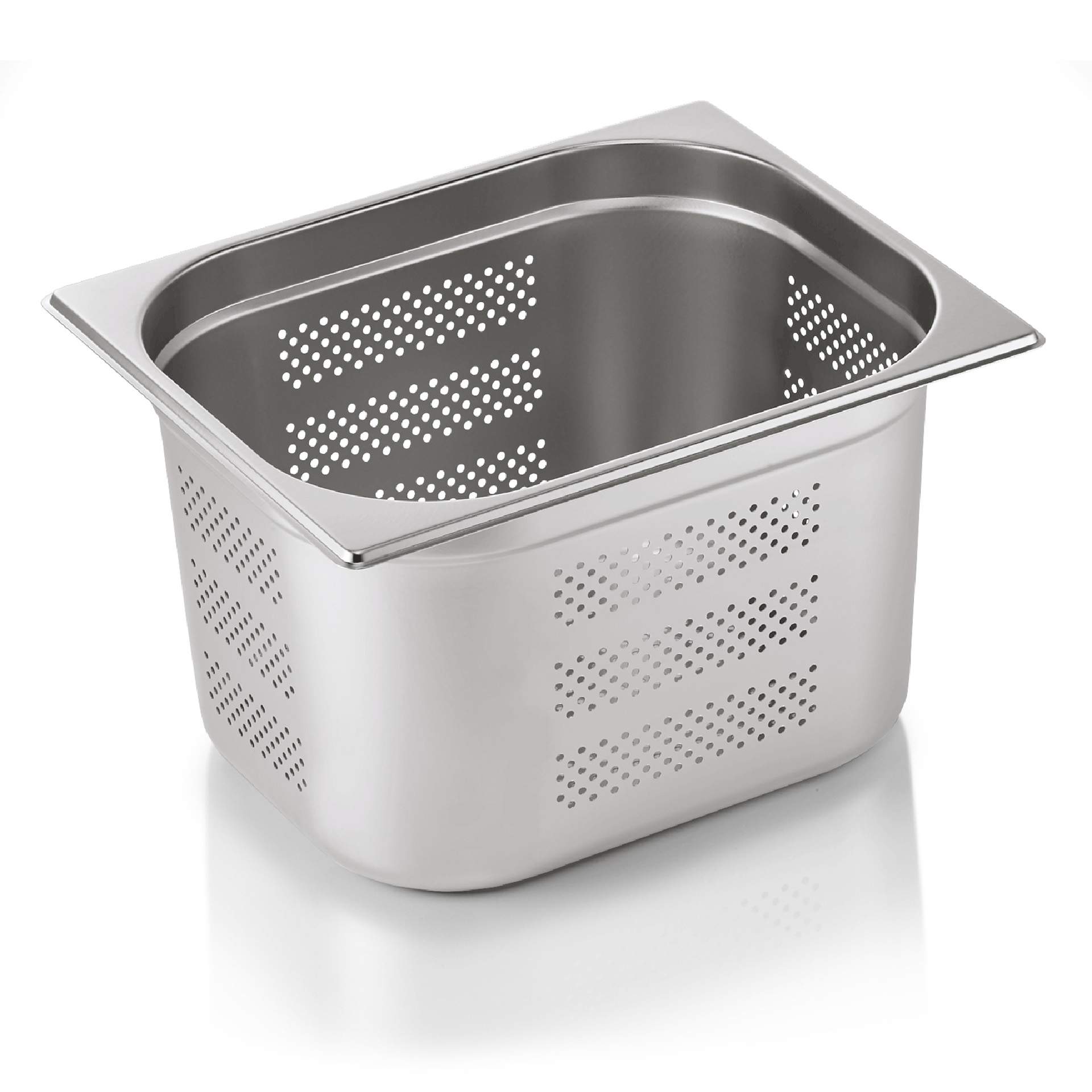 GN-Behälter - GN 1/2 - 200 mm - mit Bodenlochung / Seitenlochung - Serie 71 - Chromnickelstahl - 7112200-A