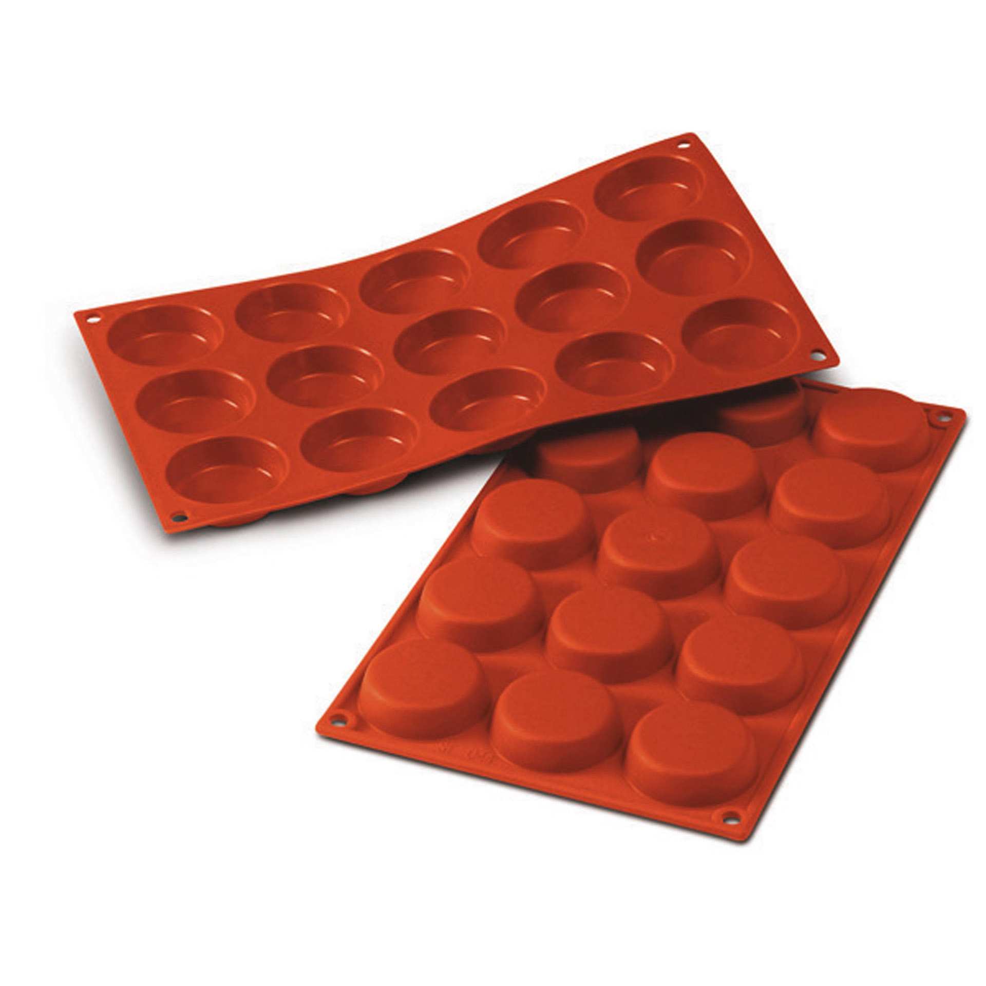 Backform - Flan Mini - Abm. 17,5 x 30,0 x 1,4 cm - Inhalt 15 x 0,03 l - GN 1/3 (325 x 176 mm) - Silikon - 115223-C