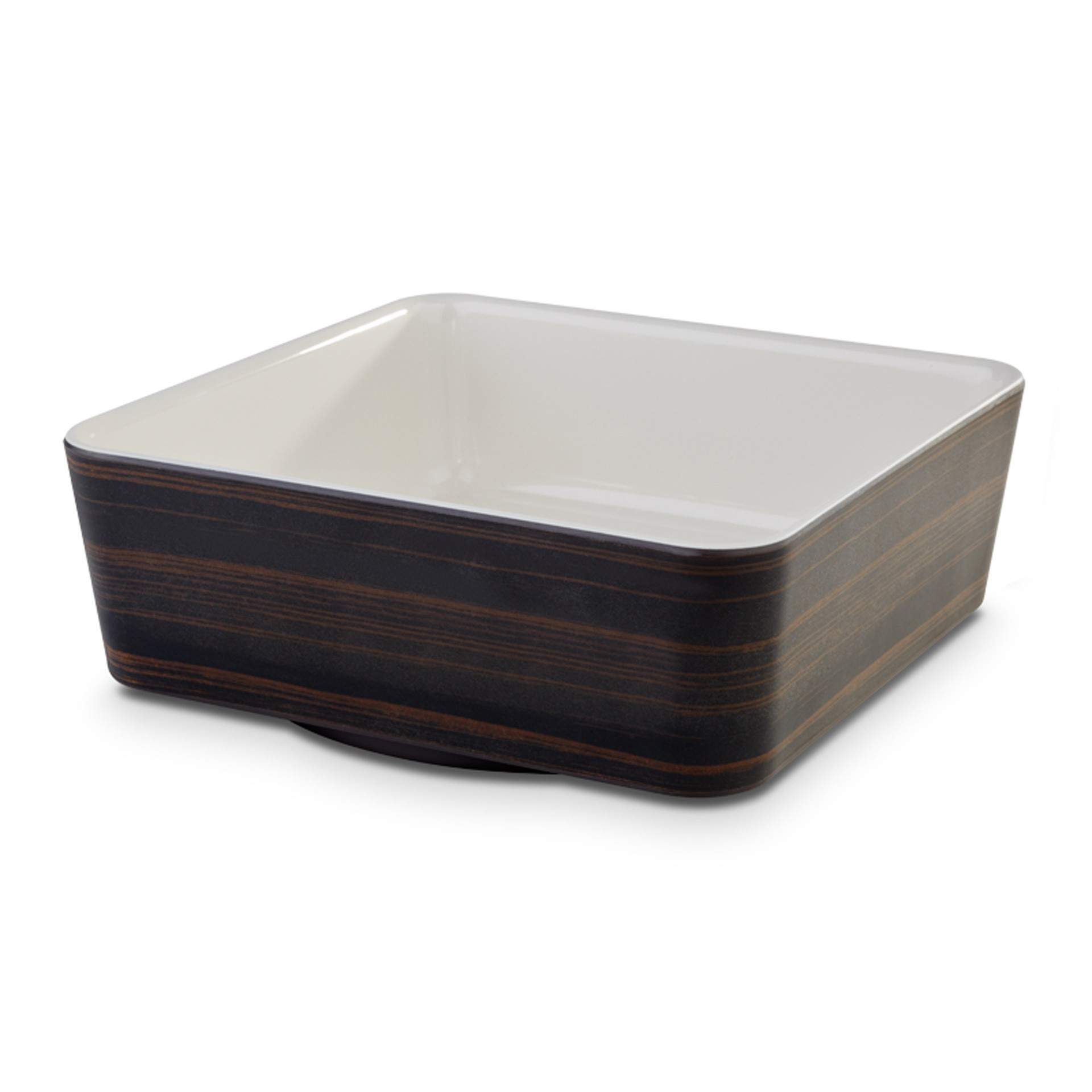 Schale - Holzdekor - dunkel - Serie Universal - cream - quadratisch - Abm. 20 x 20 x 7 cm - Inhalt 1,5 l - Melamin - 15216-B