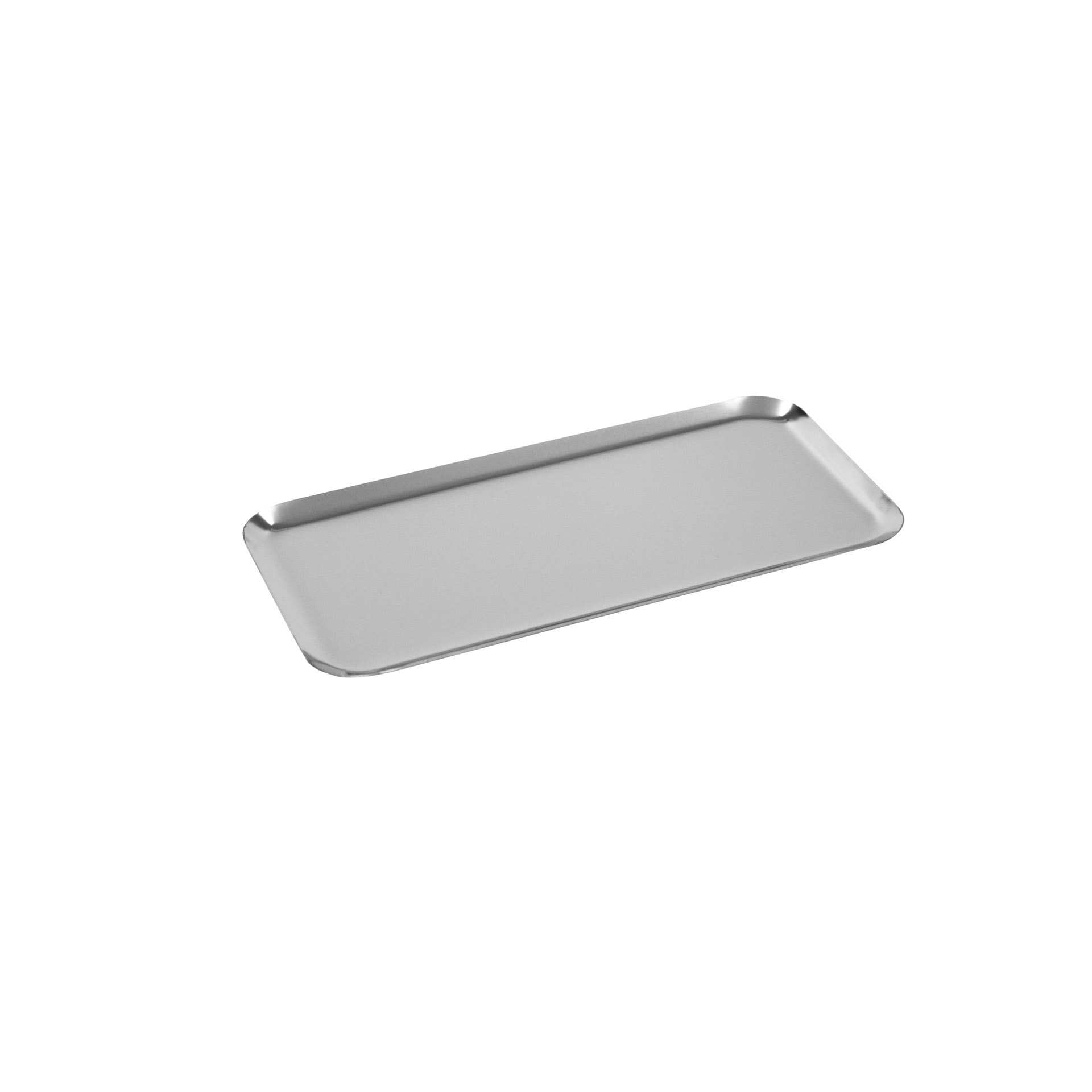 Auslagetablett - mit geradem Rand - Abm. 28,0 x 14,0 x 1,0 cm - Edelstahl - 154031-C