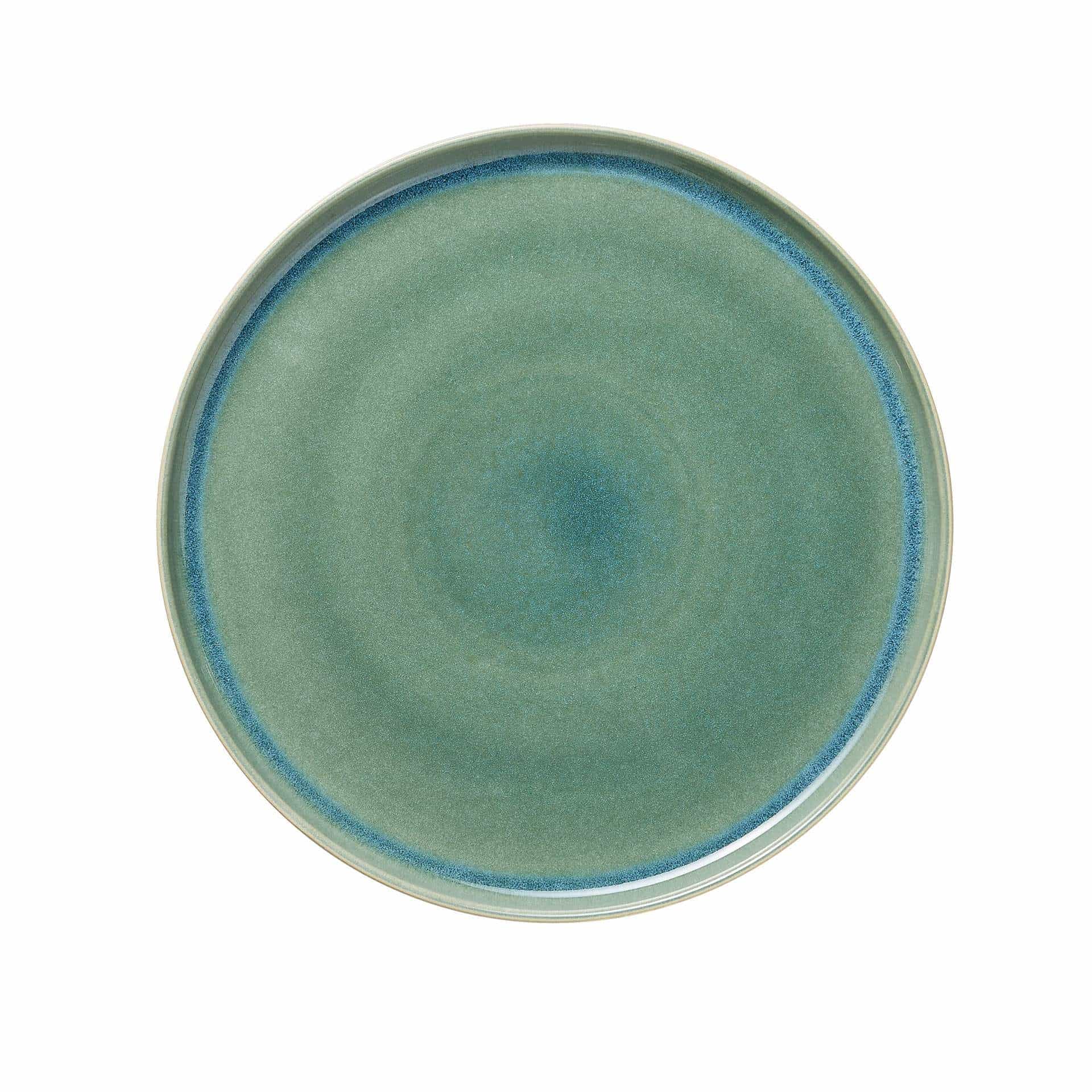 Teller - Set á 4 Stück - Serie One - myrtle green - flach - Abm. 3 cm - Ø 33,0 cm - Steinzeug - 452301033-A