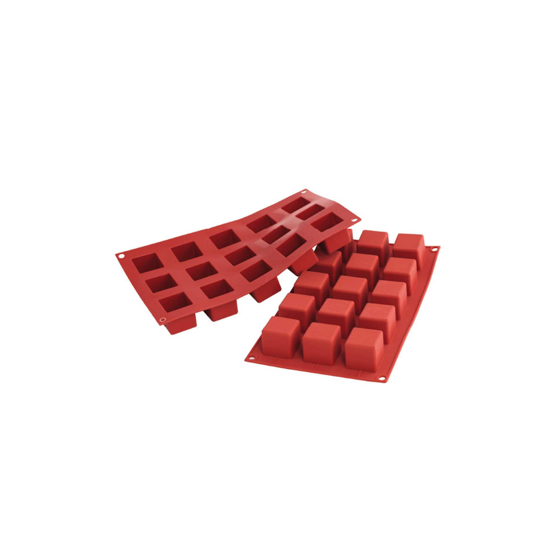 Backform - Kubus - Abm. 29,5 x 17,5 x 3,5 cm - Inhalt 15 x 0,042 l - GN 1/3 (325 x 176 mm) - Silikon - 115099-C