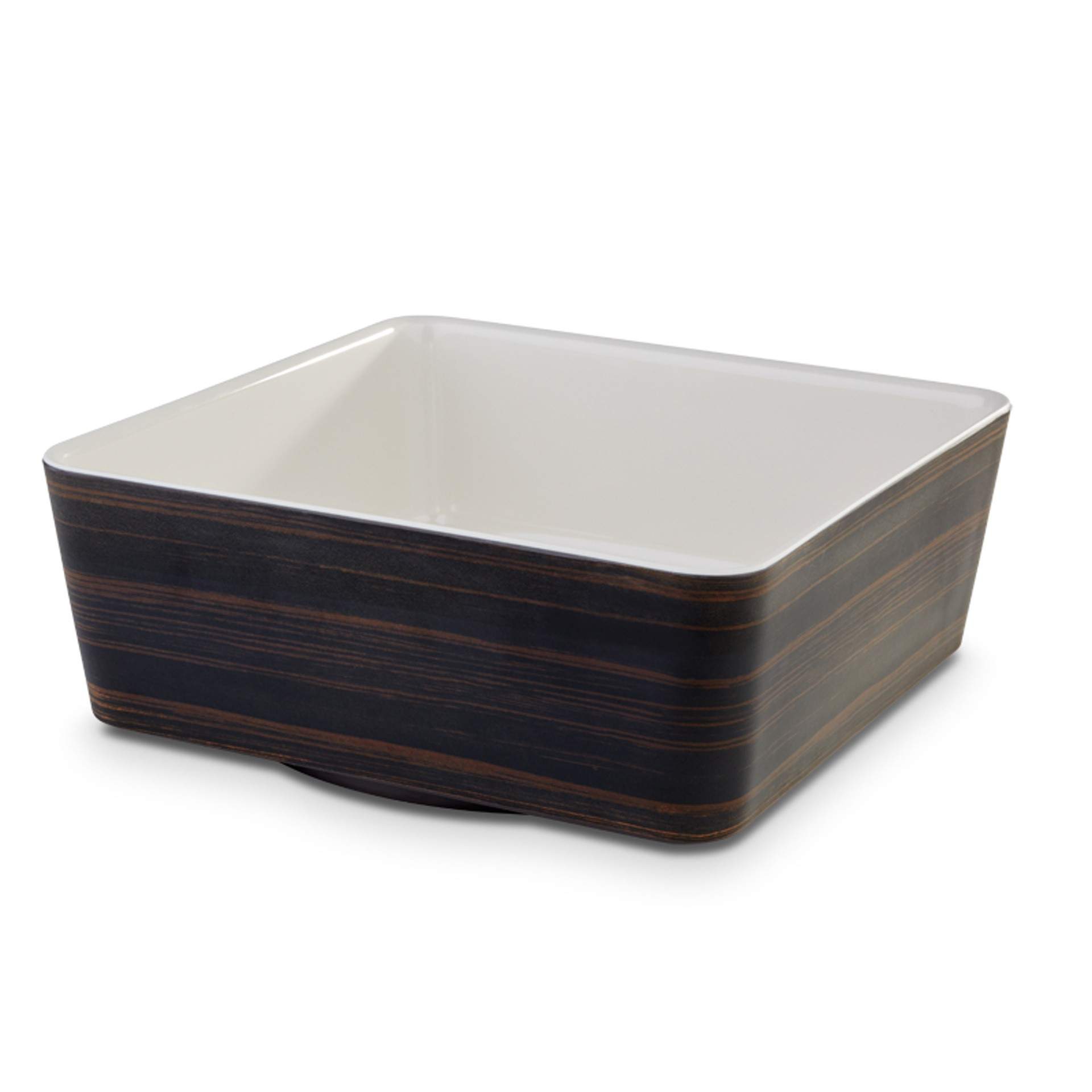 Schale - Holzdekor - dunkel - Serie Universal - cream - quadratisch - Abm. 24 x 24 x 9 cm - Inhalt 3,5 l - Melamin - 15217-B