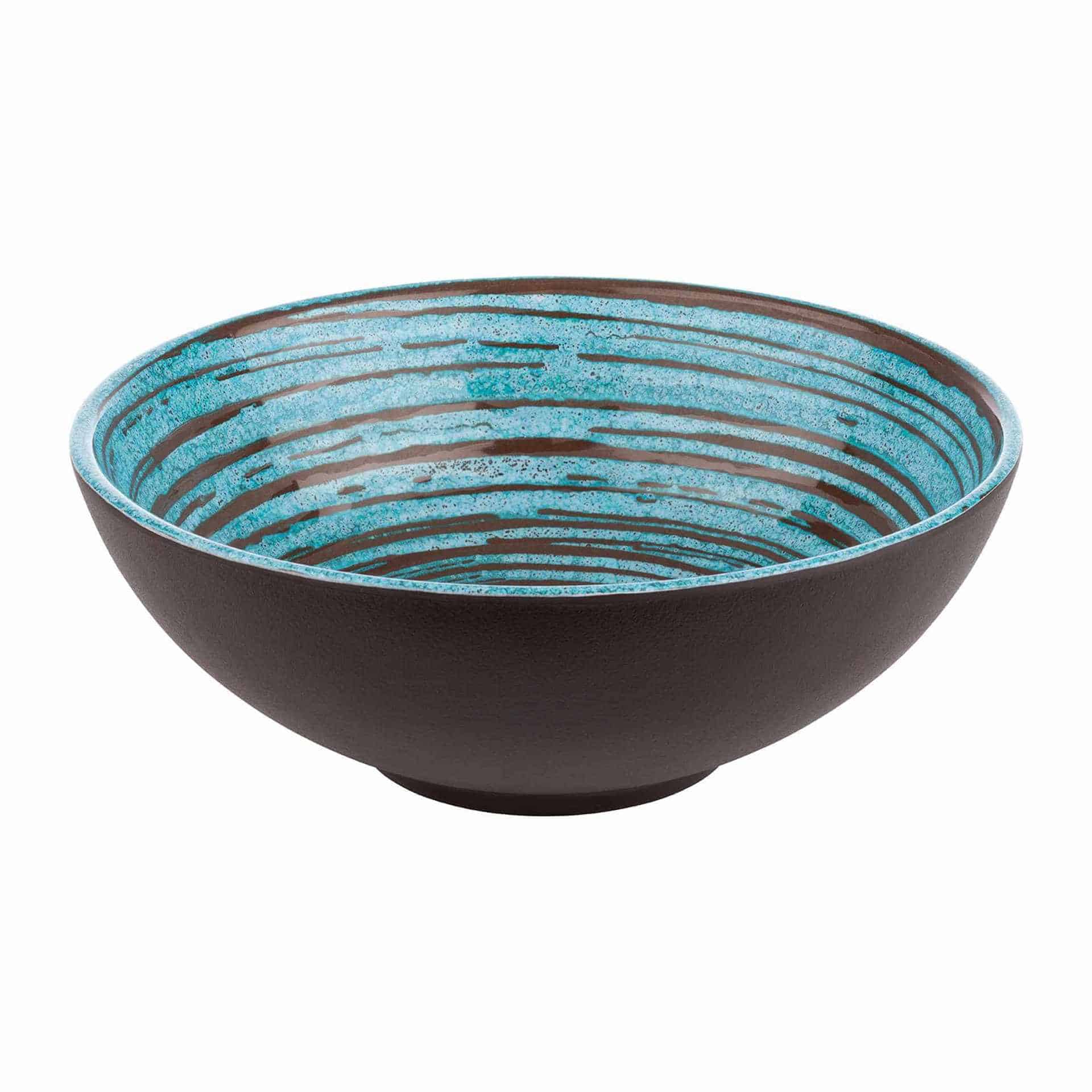 Schale - Serie Cancun - blau / braun / türkis - rund - Höhe 9,0 cm - Ø 24 cm - Inhalt 1,8 l - Melamin - 85208-B