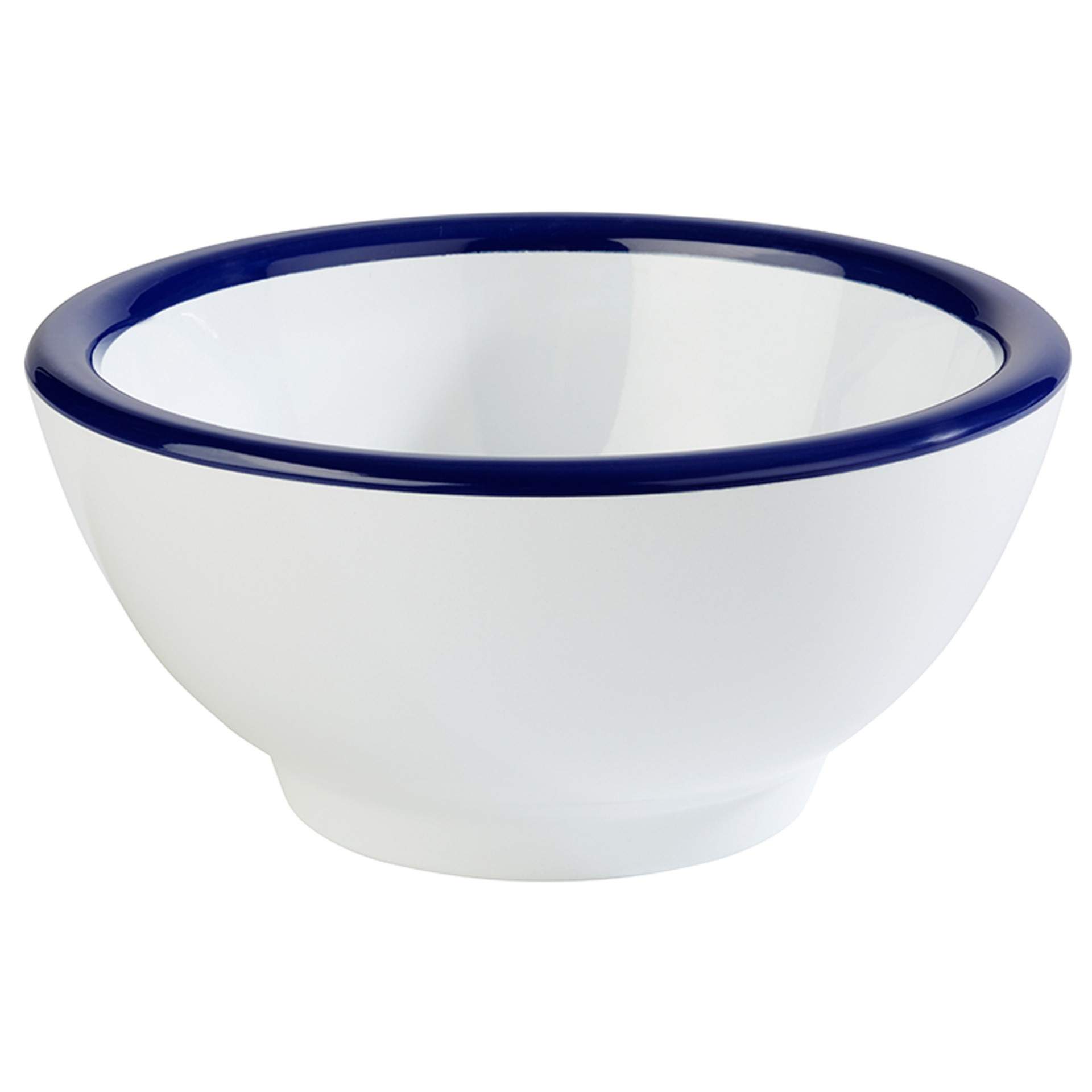 Schale - klassischer Emaille-Look - Serie Pure - weiß / blau - Abm. 6,5 cm - Ø 13,0 cm - Inhalt 0,30 l - Melamin - 84492-B