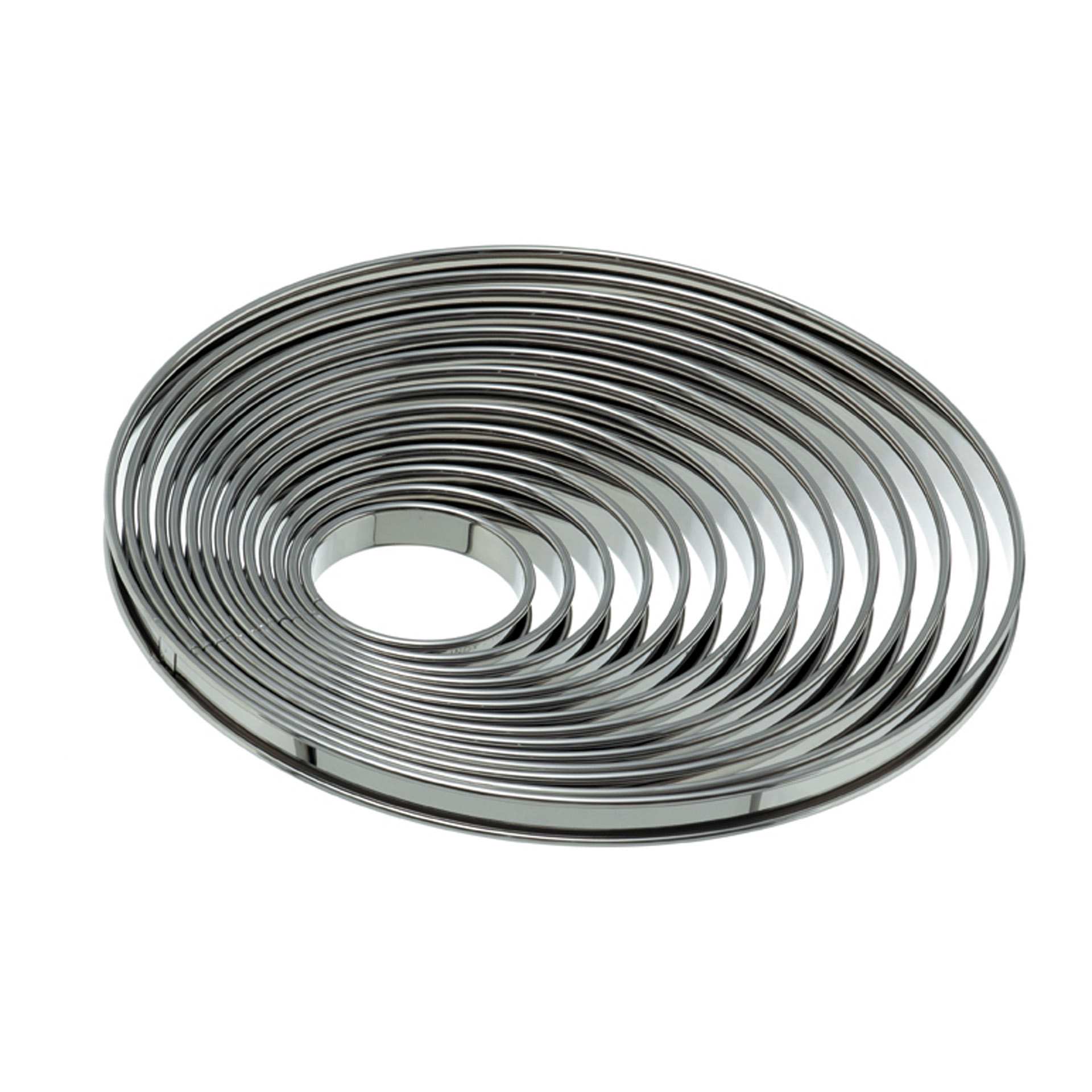 Tortenring - mit Borde - rund - Höhe 2,0 cm - Ø 24,5 cm - Edelstahl - 162240-C