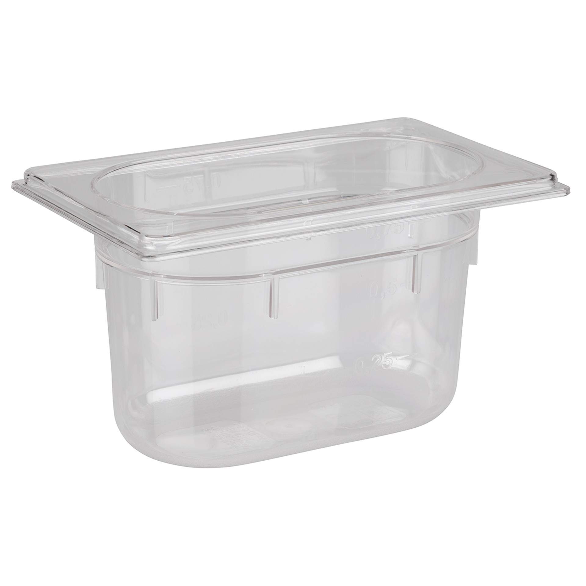 GN-Behälter - transparent - Inhalt 1,0 l - GN 1/9 (176 x 108 mm) - 100 mm - Polycarbonat - 82051-B