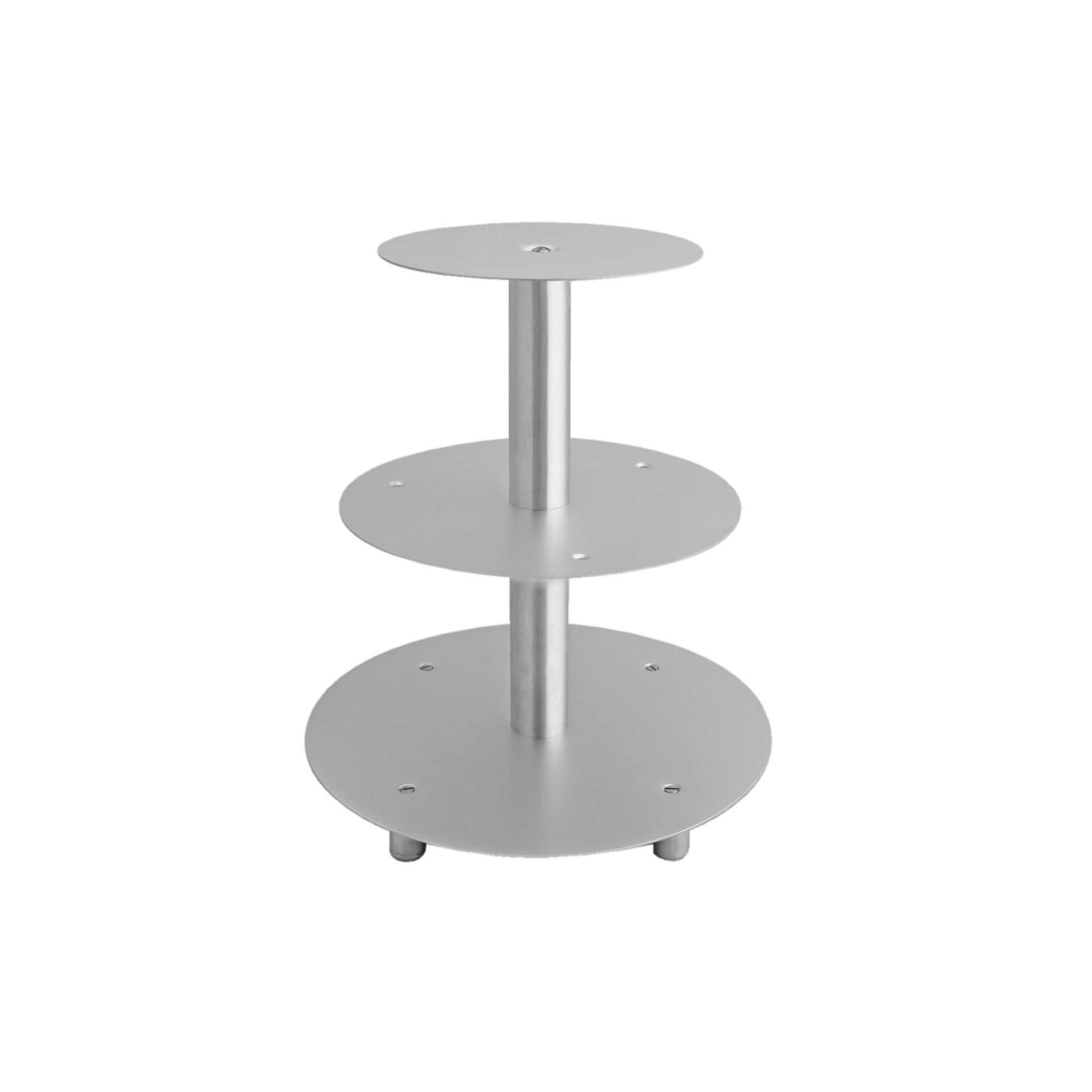 Etagen-Tortenständer - Etagen: 3 - Abm. 32,0 x 32,0 x 7,0 cm - Aluminium - 146003-C