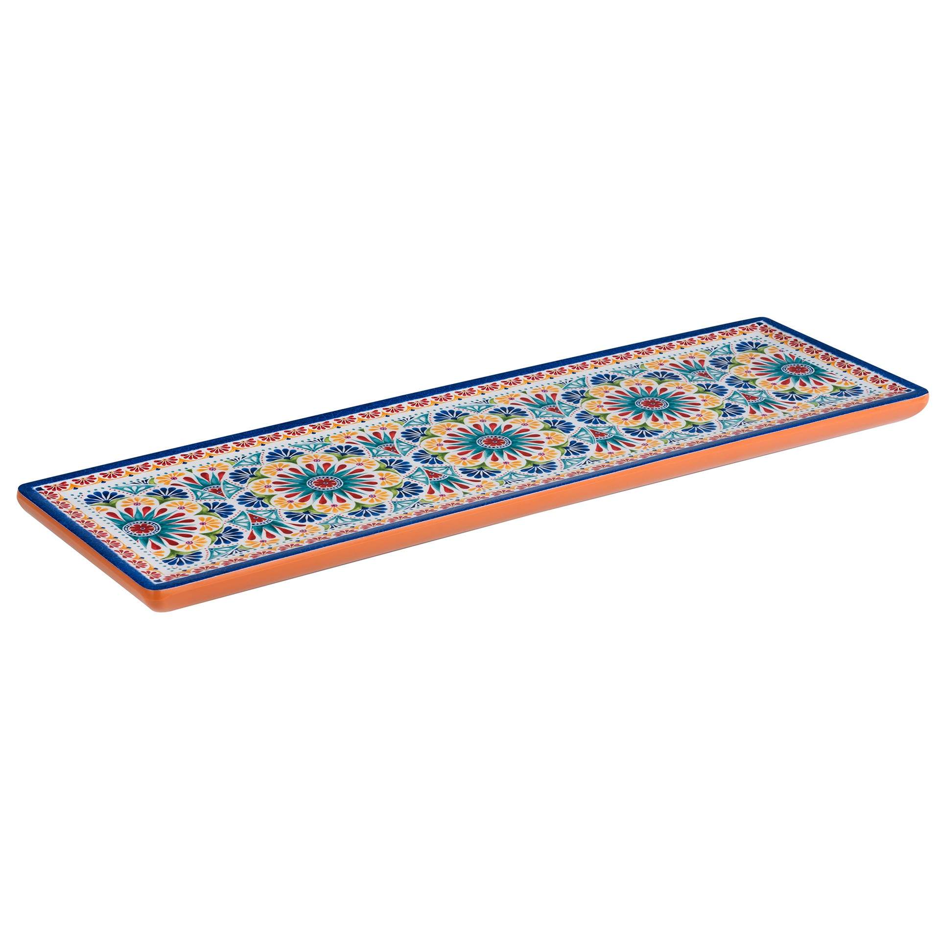 GN-Tablett - mit Antirutsch-Füßchen - Serie Arabesque - terrakotta - Abm. 53,0 x 16,2 x 2,0 cm - GN 1/3 (325 x 176 mm) - Melamin - 84683-B