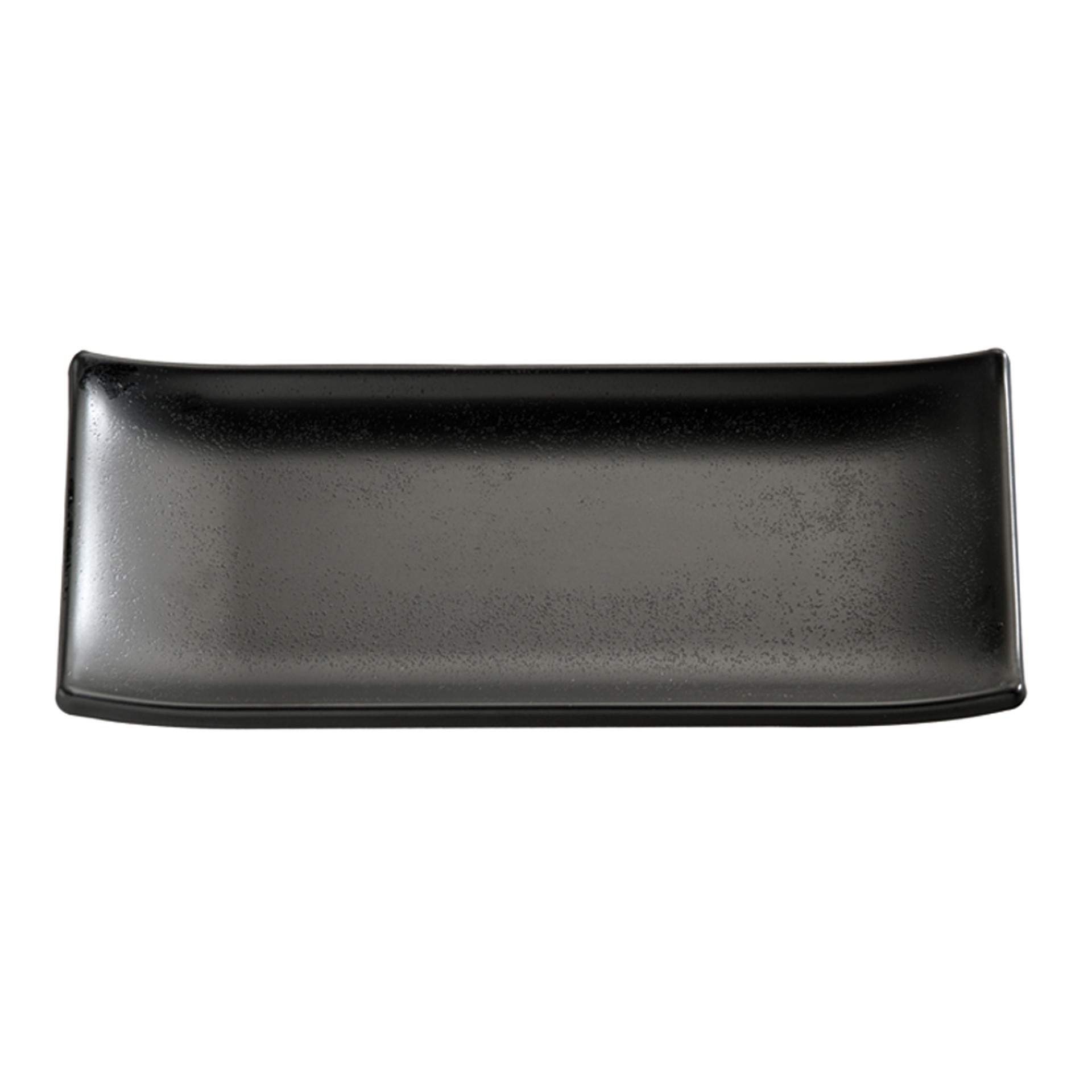 Tablett / Sushiboard - japanische Steinoptik - Serie Zen - schwarz - Abm. 22,5 x 9,5 x 3 cm - Melamin - 83744-B