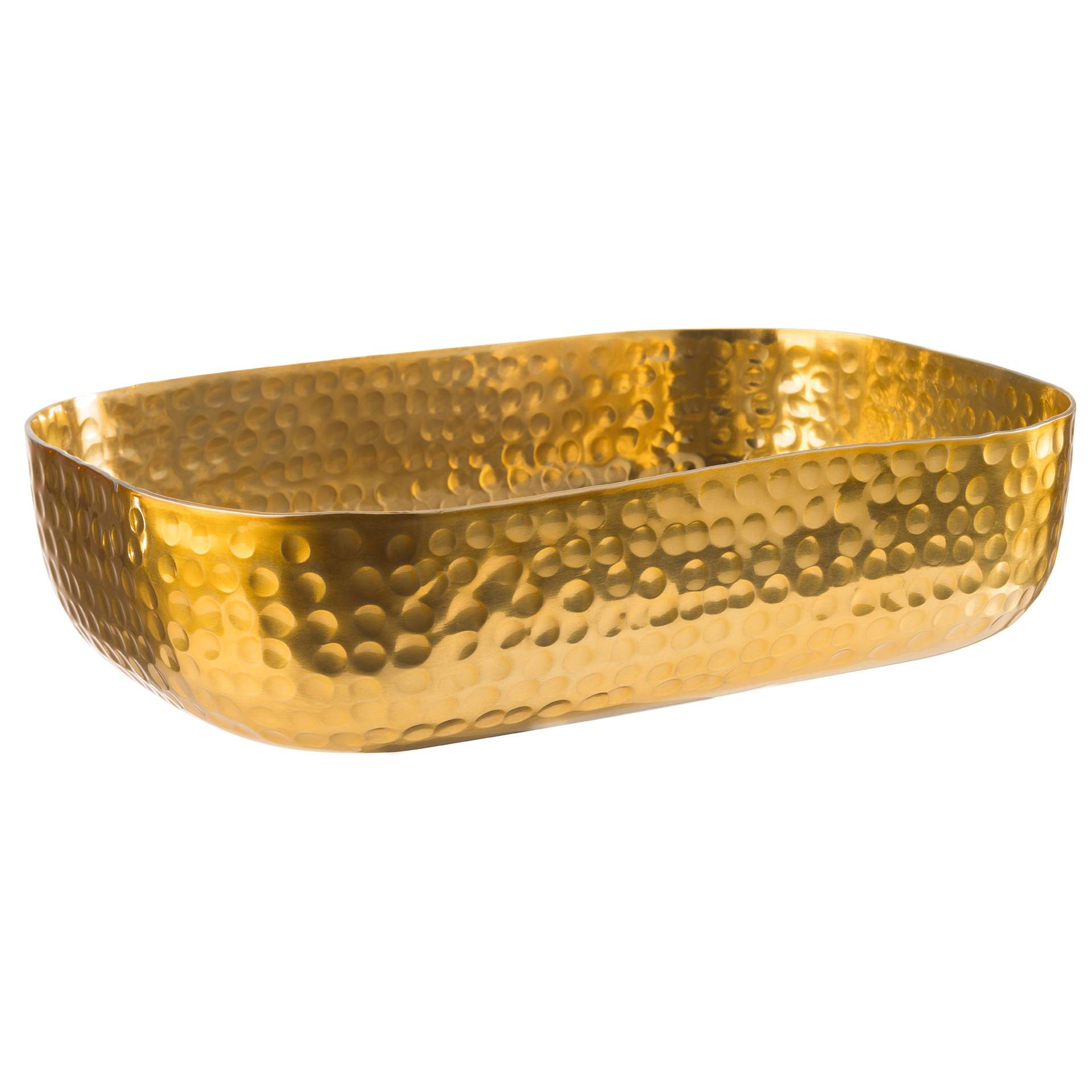 Schale - goldoptik - oval - Abm. 23,0 x 15,5 x 6,0 cm - Inhalt 1,4 l - Aluminium - 40693-B