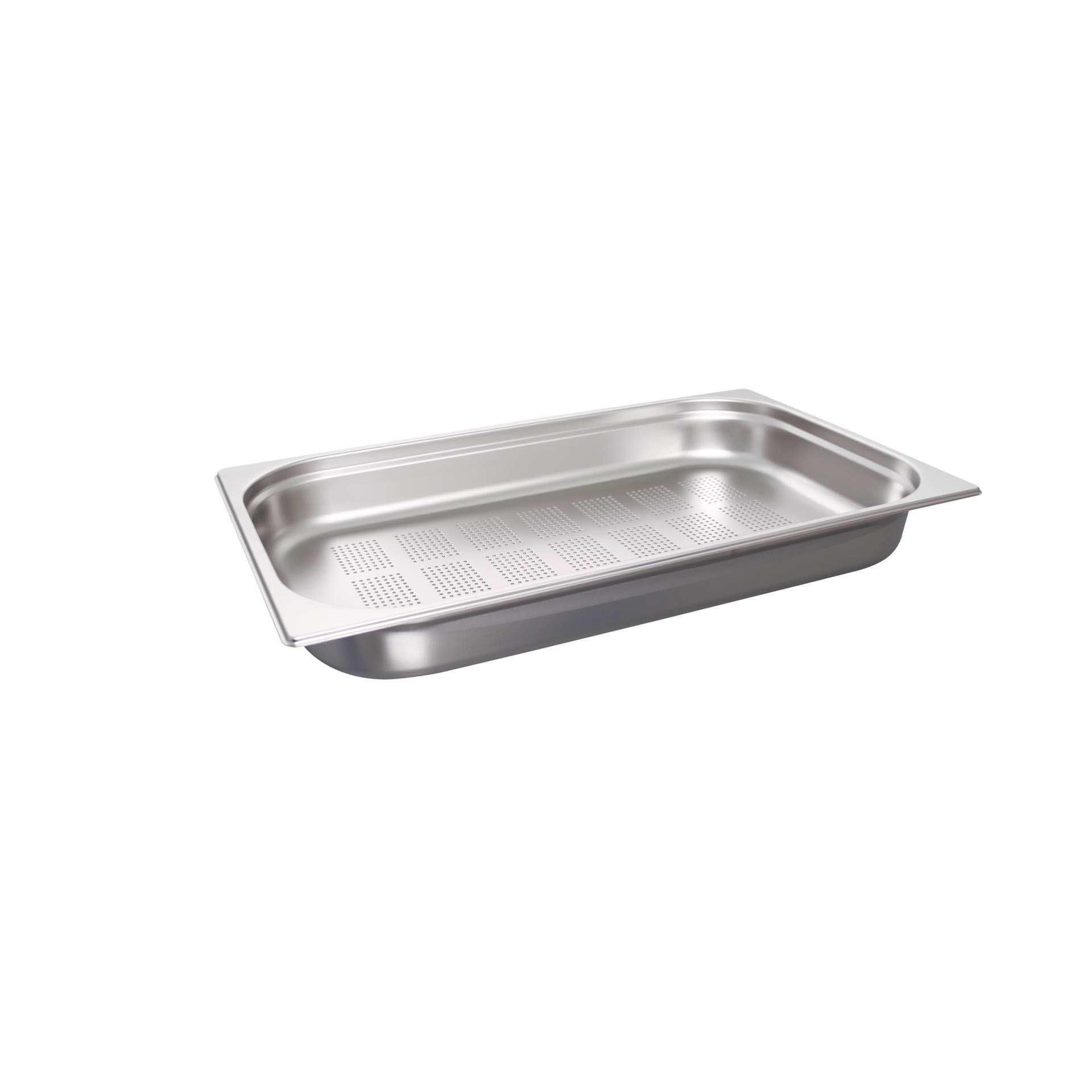GN-Behälter - gelocht - Abm. 53,0 x 32,5 x 6,5 cm - Inhalt 8,7 l - GN 1/1 (530 x 325 mm) - 65 mm - Edelstahl - 530300-C