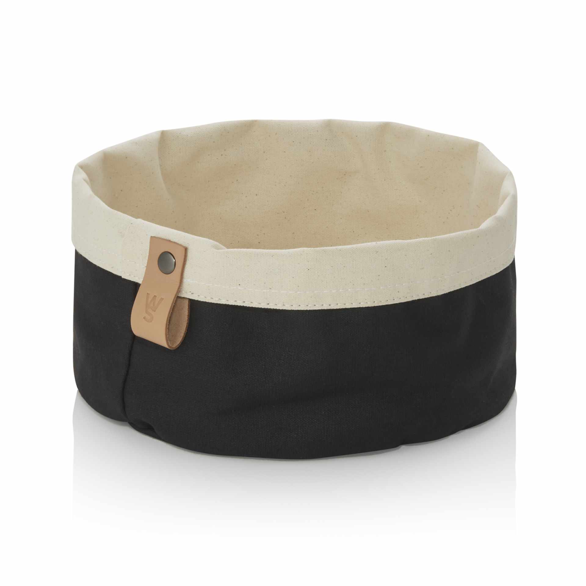 Brottasche - Serie Flip Cotton - schwarz / cream - Höhe 12,0 cm - Ø 20,0 cm - Canvas