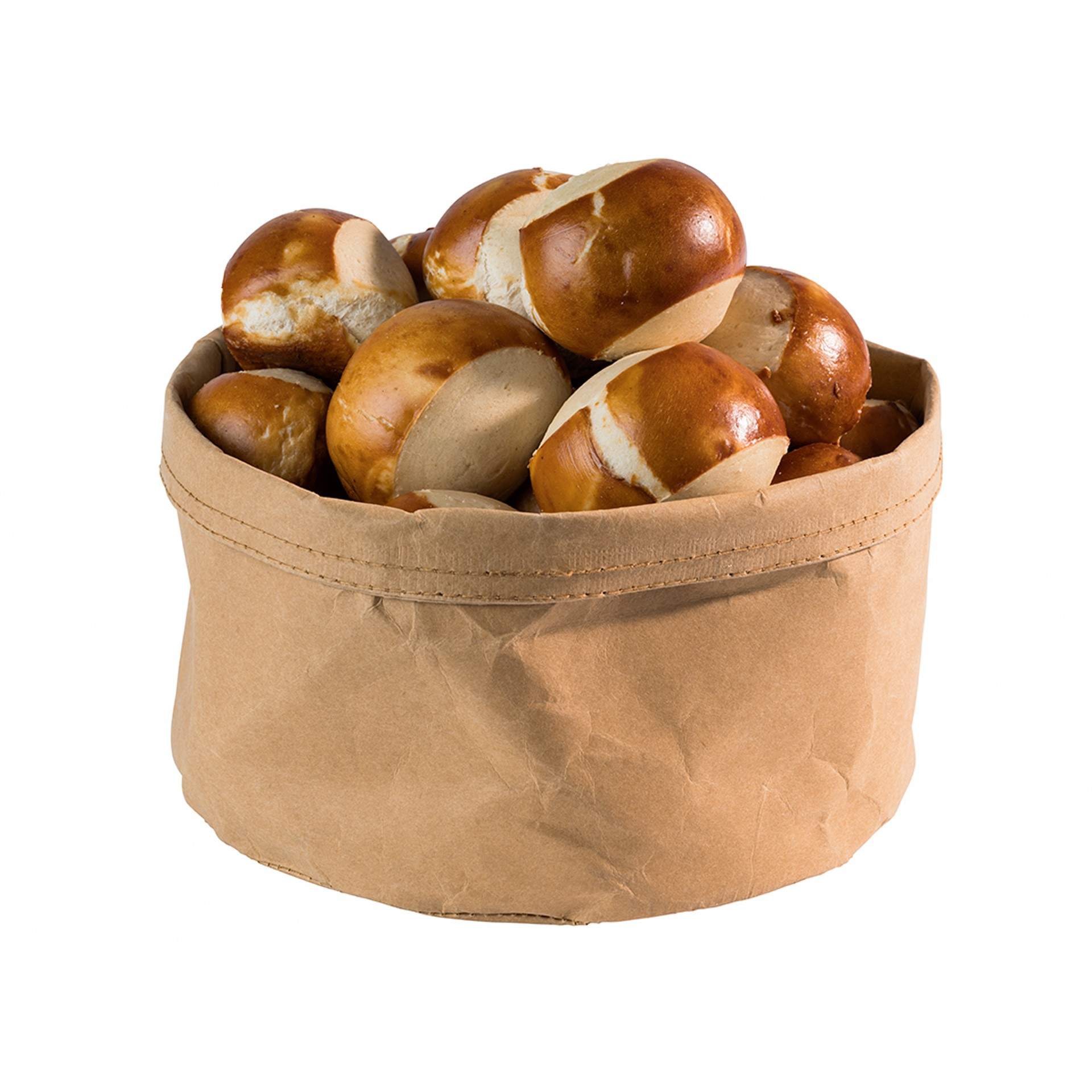 Brottasche - robustes Kraftpapier - Serie Paperbag - beige - rund - Abm. 13,0 cm - Ø 20,0 cm - Papier - 30450-B
