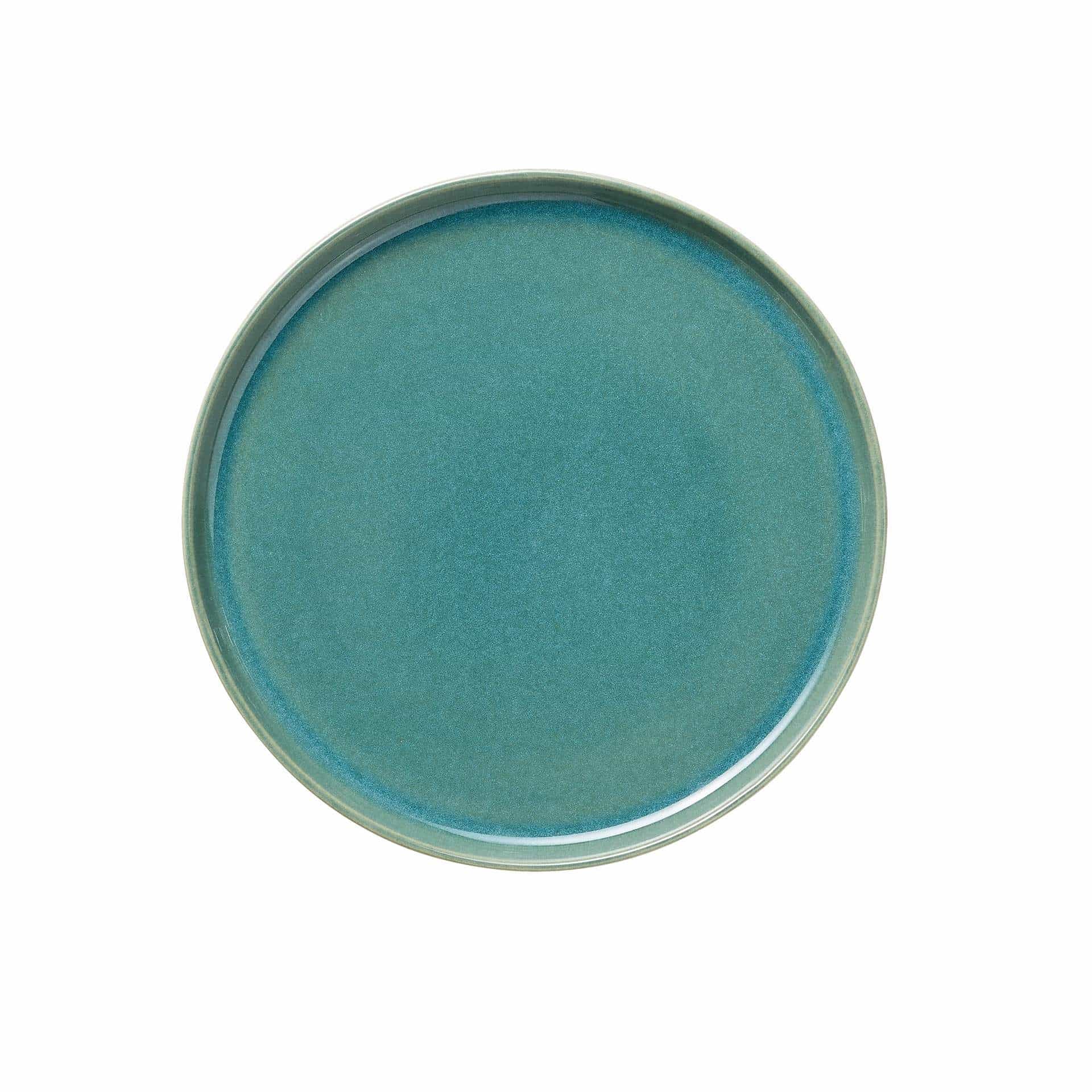 Teller - Set á 6 Stück - Serie One - myrtle green - flach - Abm. 3 cm - Ø 28 cm - Steinzeug - 452301028-A