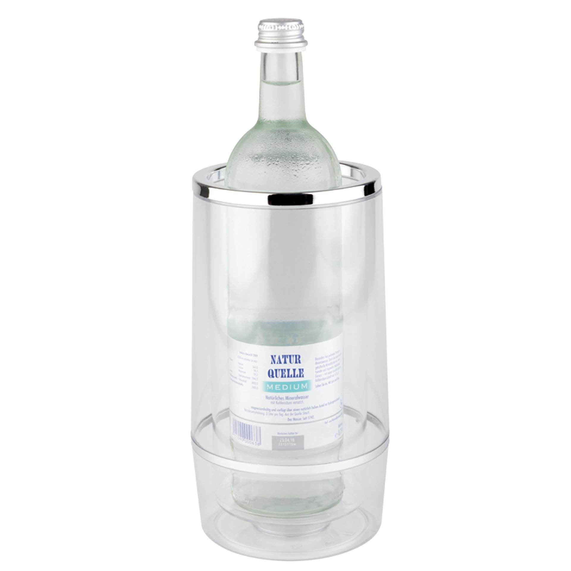 Flaschenkühler - transparent - transparent - Abm. 23,0 cm - Ø (innen / außen) 10 / 12 cm - Polystyrol - 36032-B