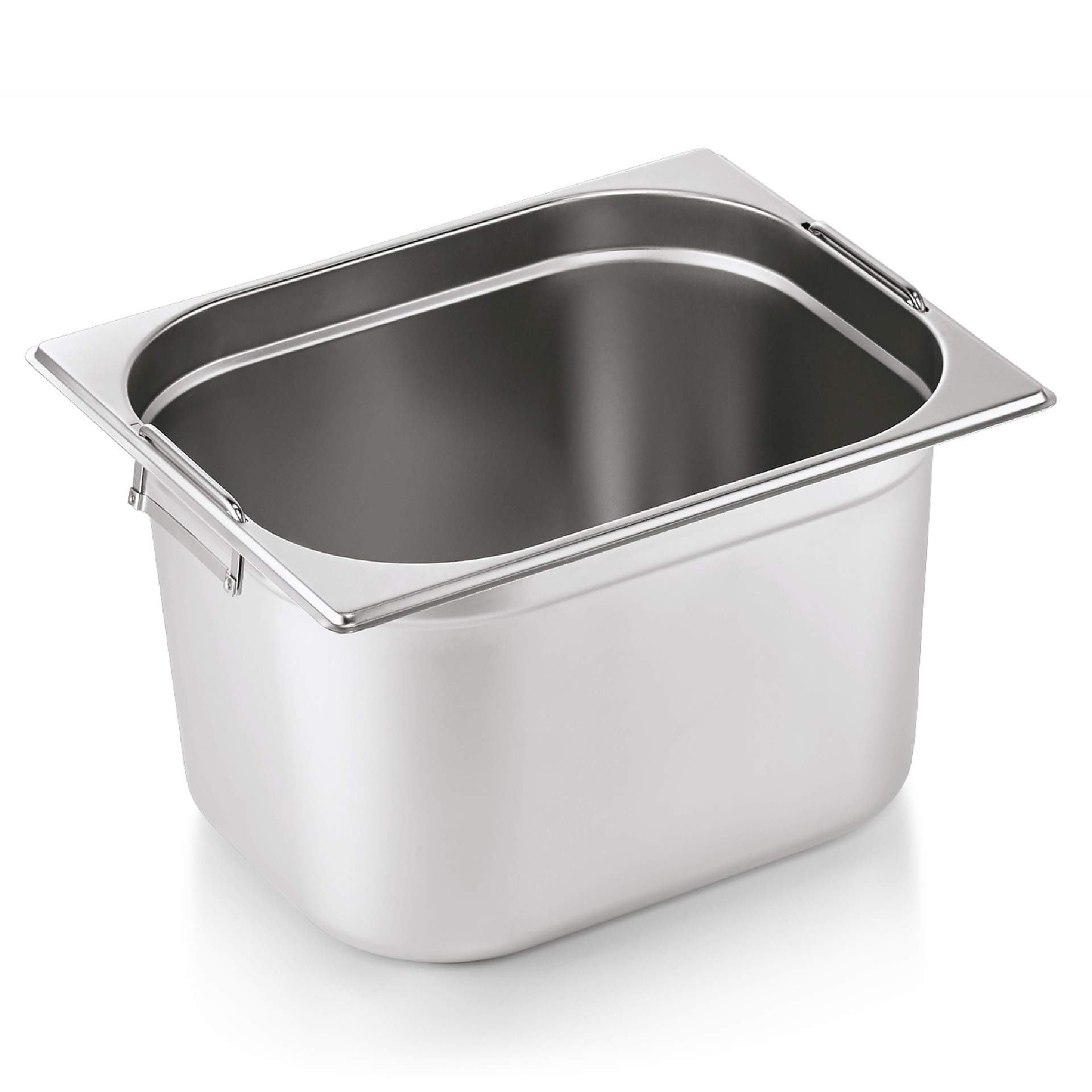 GN-Behälter - mit Fallgriffen - GN 1/2 - 200 mm - Inhalt 12,5 l - Serie 73 - Chromnickelstahl - 7312200-A