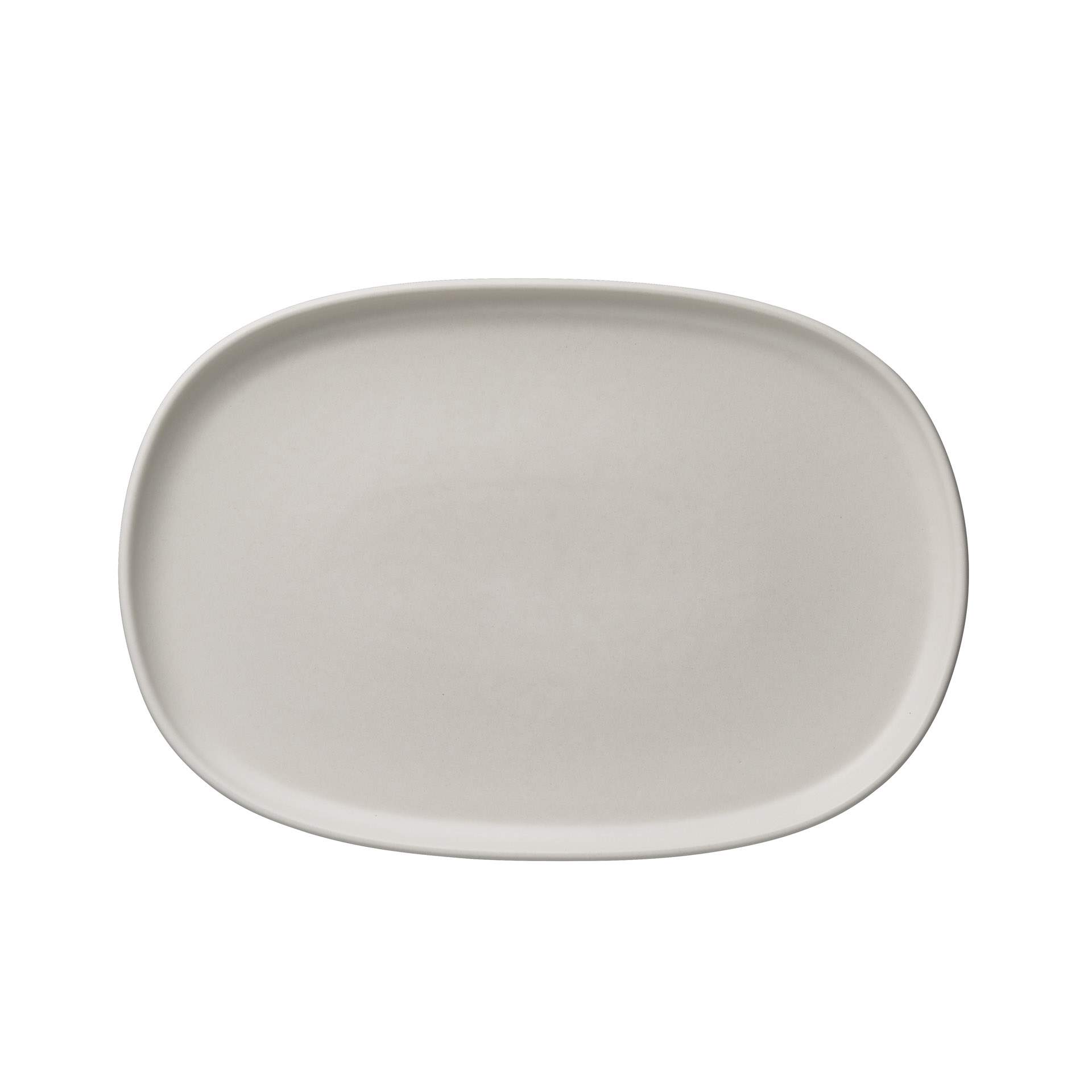 Platte - Set á 4 Stück - Serie One - light rock - oval - Abm. 33 x 23 x 3 cm - Steinzeug - 452402033-A