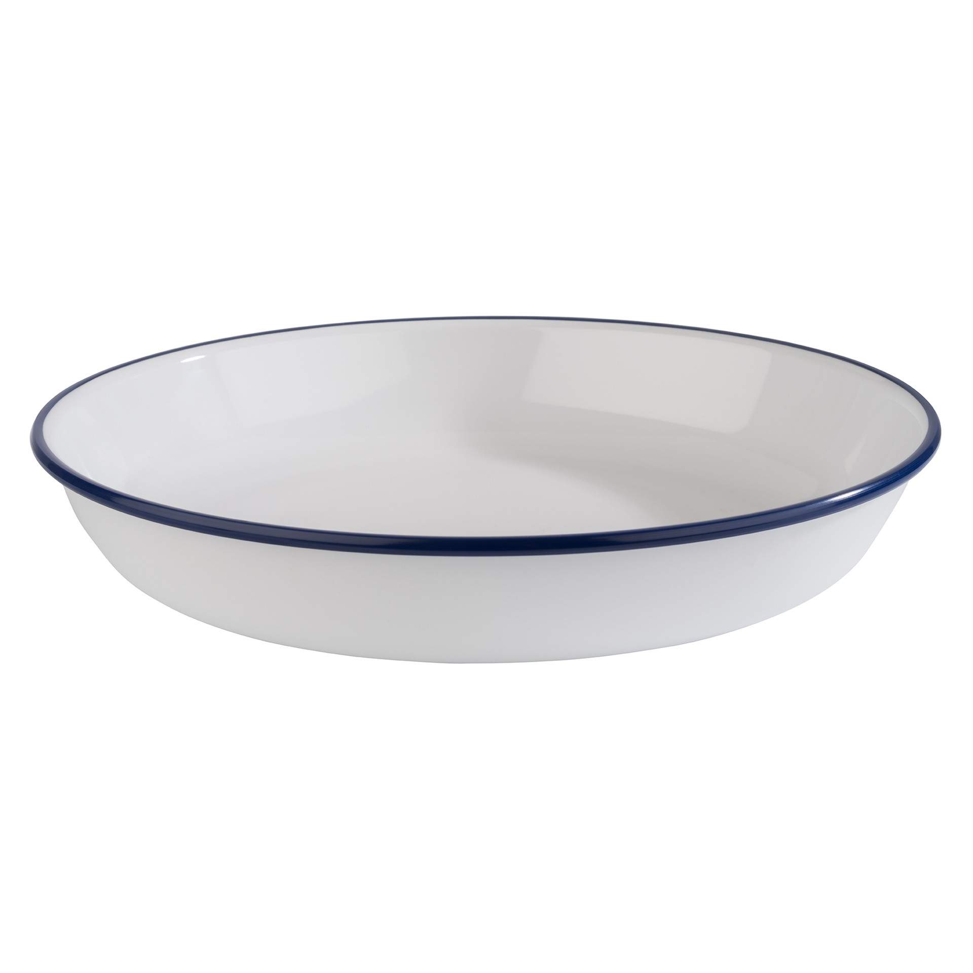 Suppenteller - Serie Enamel Look - weiß / blau - rund - Abm. 4,0 cm - Ø 24,5 cm - Melamin - 84954-B
