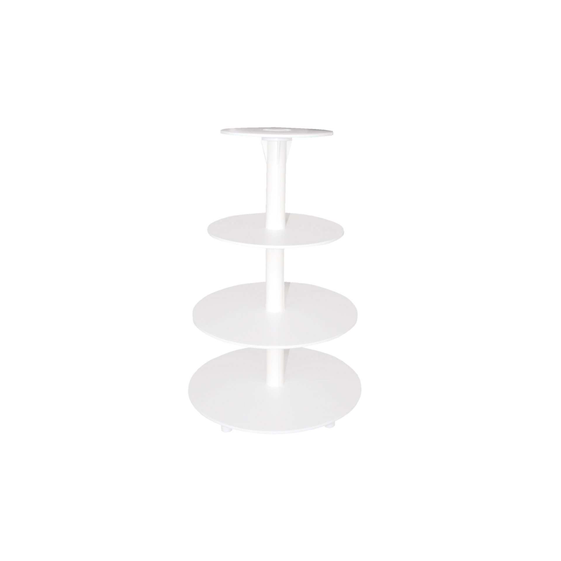 Etagen-Tortenständer - Etagen: 4 - weiß - Abm. 34,0 x 34,0 x 51,0 cm - Polystyrol - 200104-C