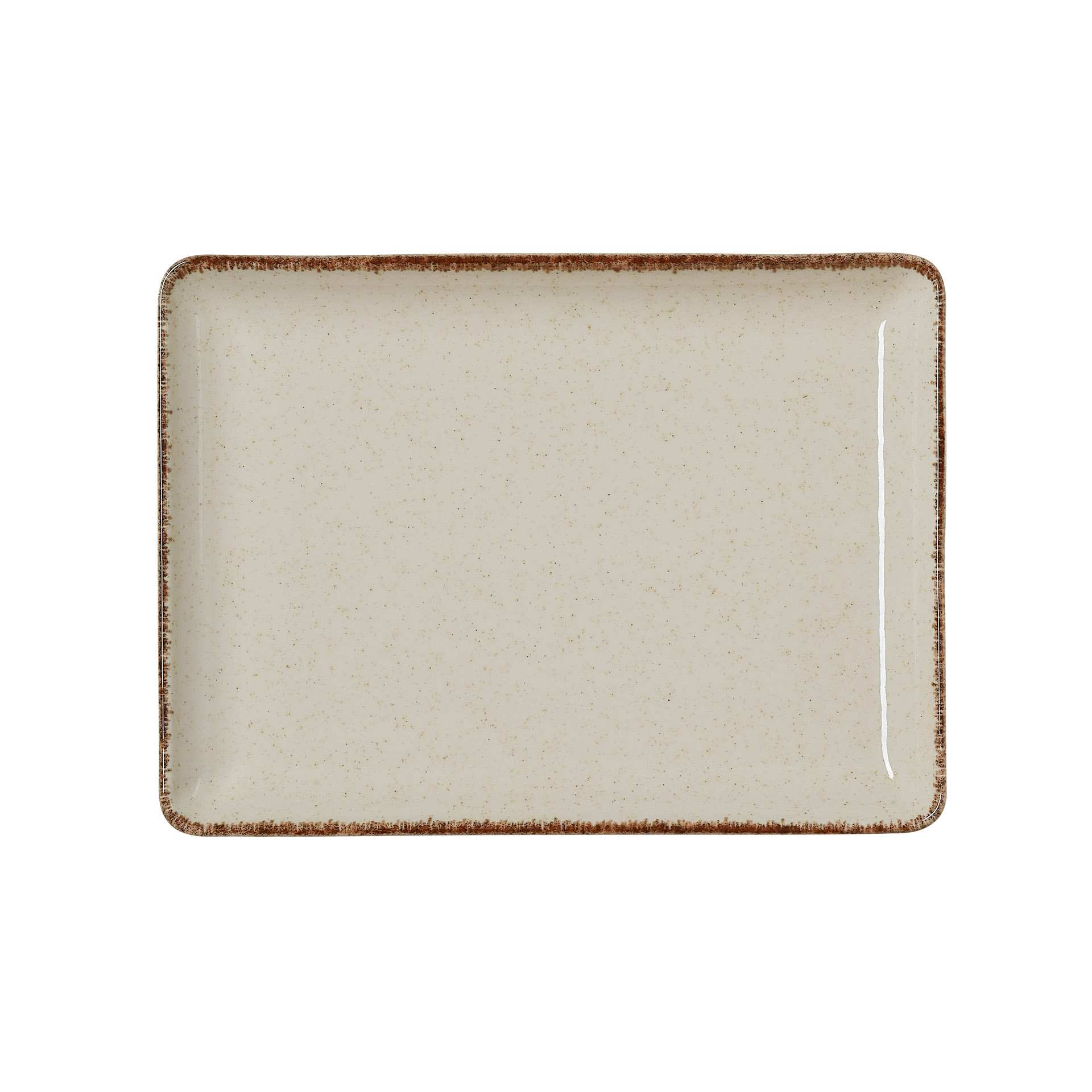 Teller (flach) - Set á 6 Stück - Serie Smilla Sand - sand - rechteckig - Abm. 23,0 x 17,0 x 2,0 cm - Porzellan - 4887223-A