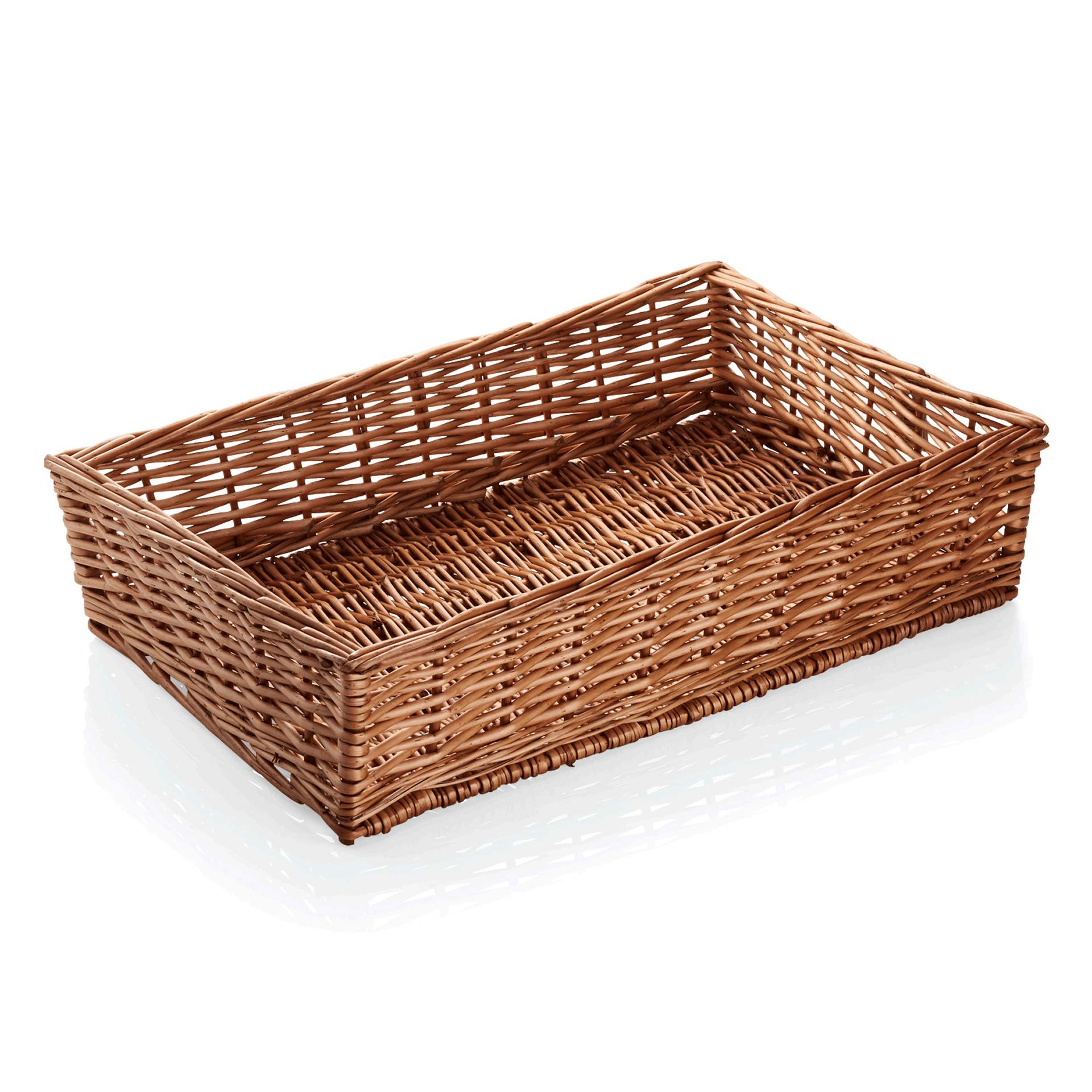 Buffetkorb - gesotten - Serie Wood - braun - rechteckig - Abm. 60 x 40 x 14 cm - Vollweide - 3137600-A