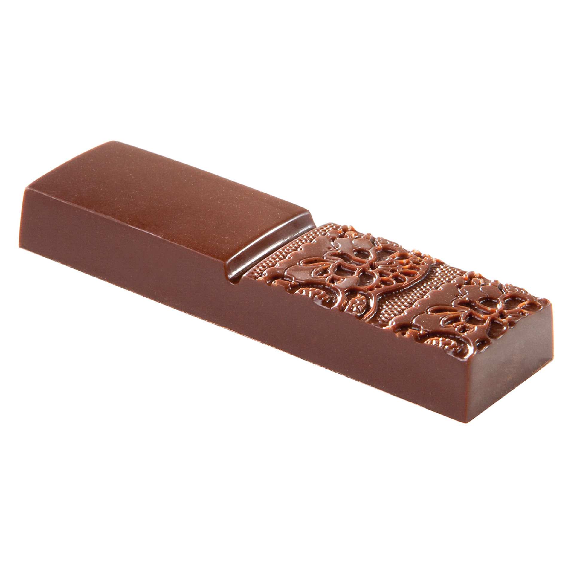 Schokoladen-Form - Riegel mit Spitze - Abm. 27,5 x 13,5 x 2,4 cm - Polycarbonat - 421745-C