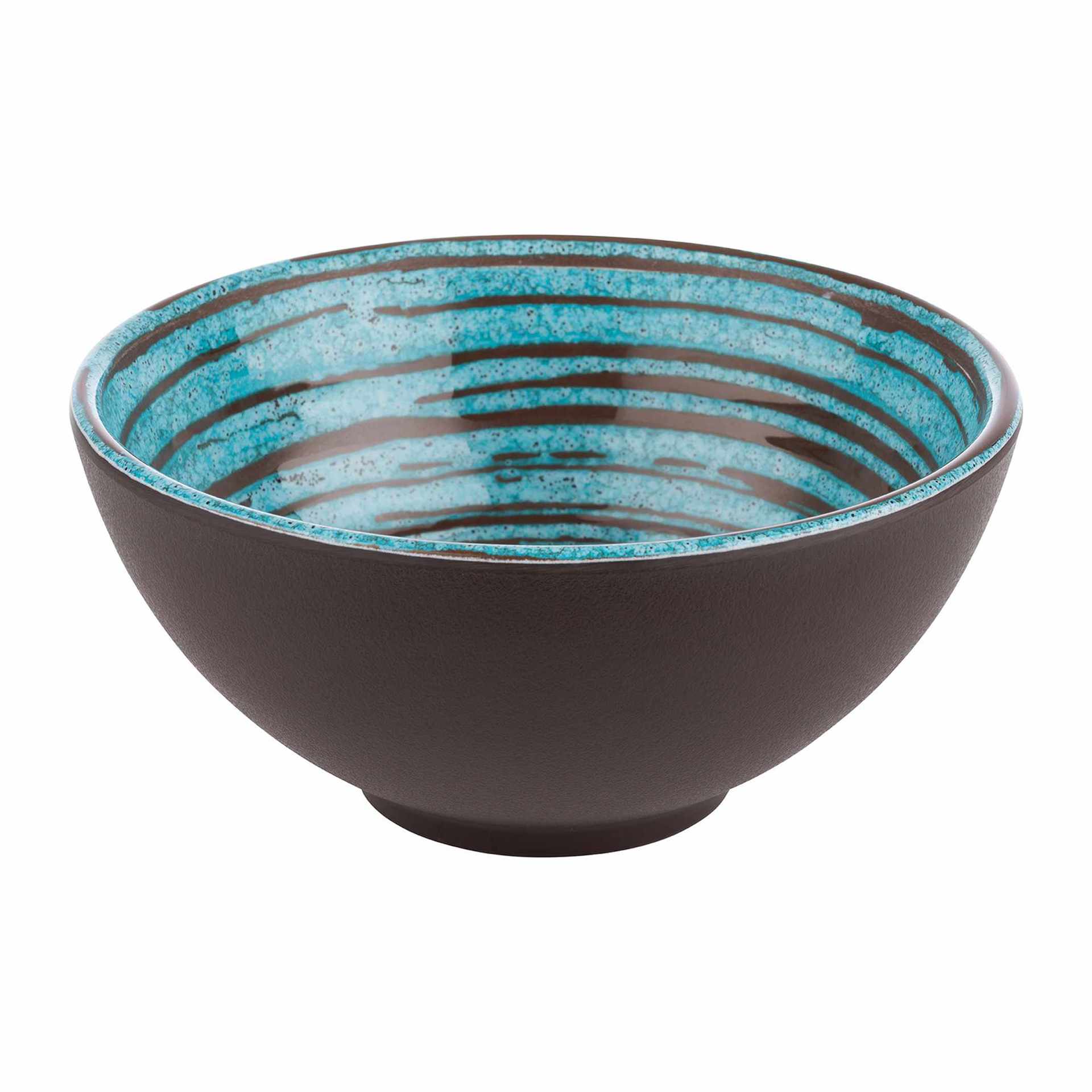 Schale - Serie Cancun - blau / braun / türkis - rund - Höhe 7,0 cm - Ø 15 cm - Inhalt 0,50 l - Melamin - 85205-B