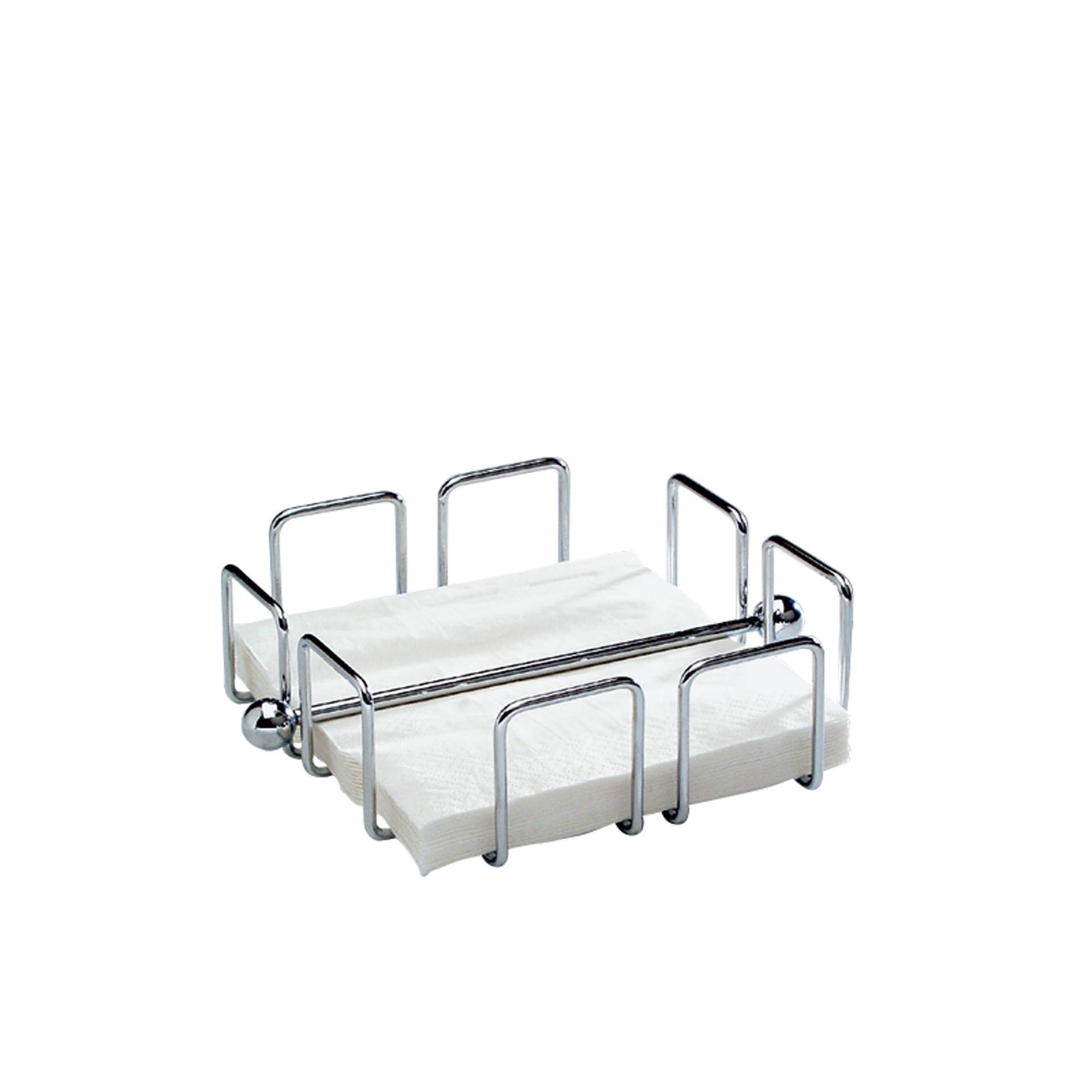 Serviettenhalter - für 50 Servietten - Serie Wire - quadratisch - Abm. 19 x 19 x 6,5 cm - Metall, verchromt - 11763-B
