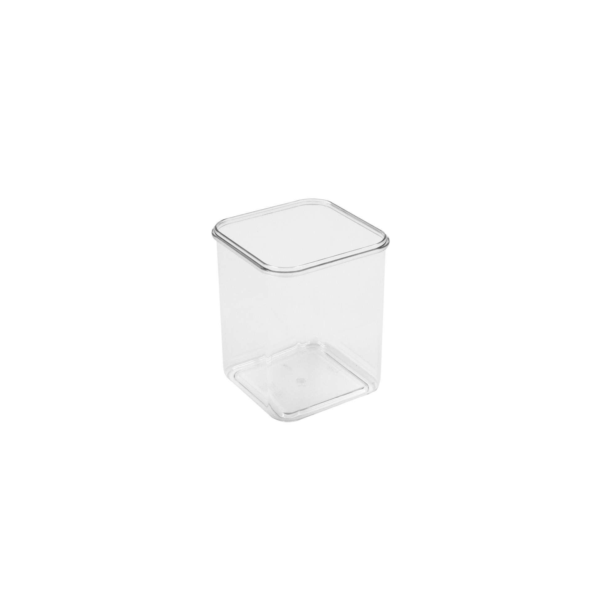 Vorratsdose - mit Deckel - transparent - quadratisch - Abm. 10,5 x 10,5 x 14,0 cm - Inhalt 1,0 l - Polystyrol - 152920-C