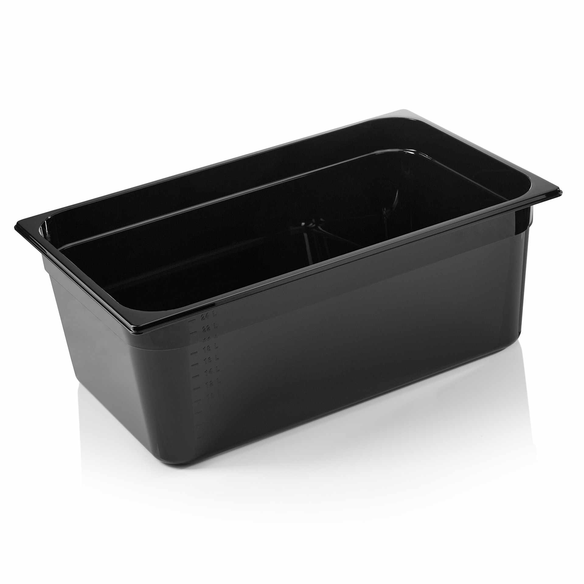 GN-Behälter - Serie GN 96 Black - schwarz - Inhalt 26,4 l - GN 1/1 (530 x 325 mm) - Polycarbonat