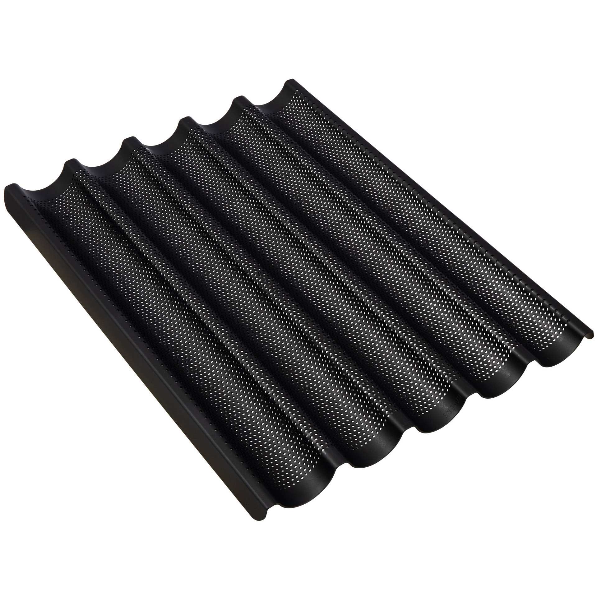 Baguetteblech - 5 Mulden - schwarz - Abm. 60,0 x 40,0 x 2,0 cm - Aluminium - 381430-C