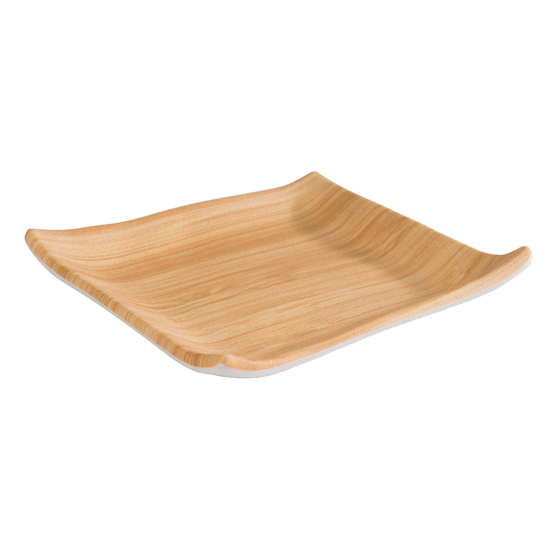 Tablett - Serie Bamboo - bambus / weiß - rechteckig - Abm. 14,5 x 14,5 x 2,5 cm - Melamin - 84804-B