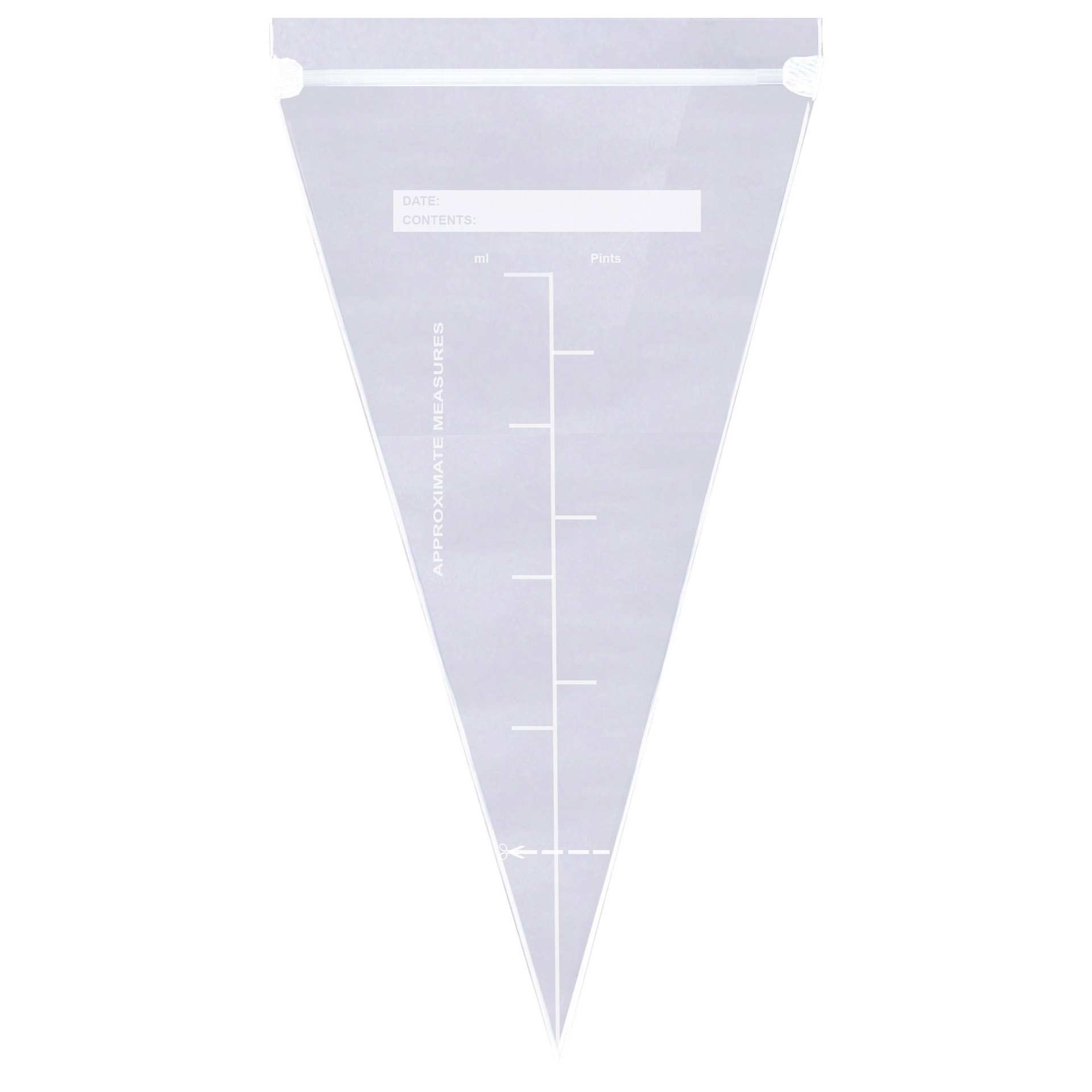 Einweg-Spritzbeutel - mit Skala und Beschriftungsfeld - transparent - Abm. 32,0 x 15,0 cm - Cast Polypropylen CPP - 391050-C