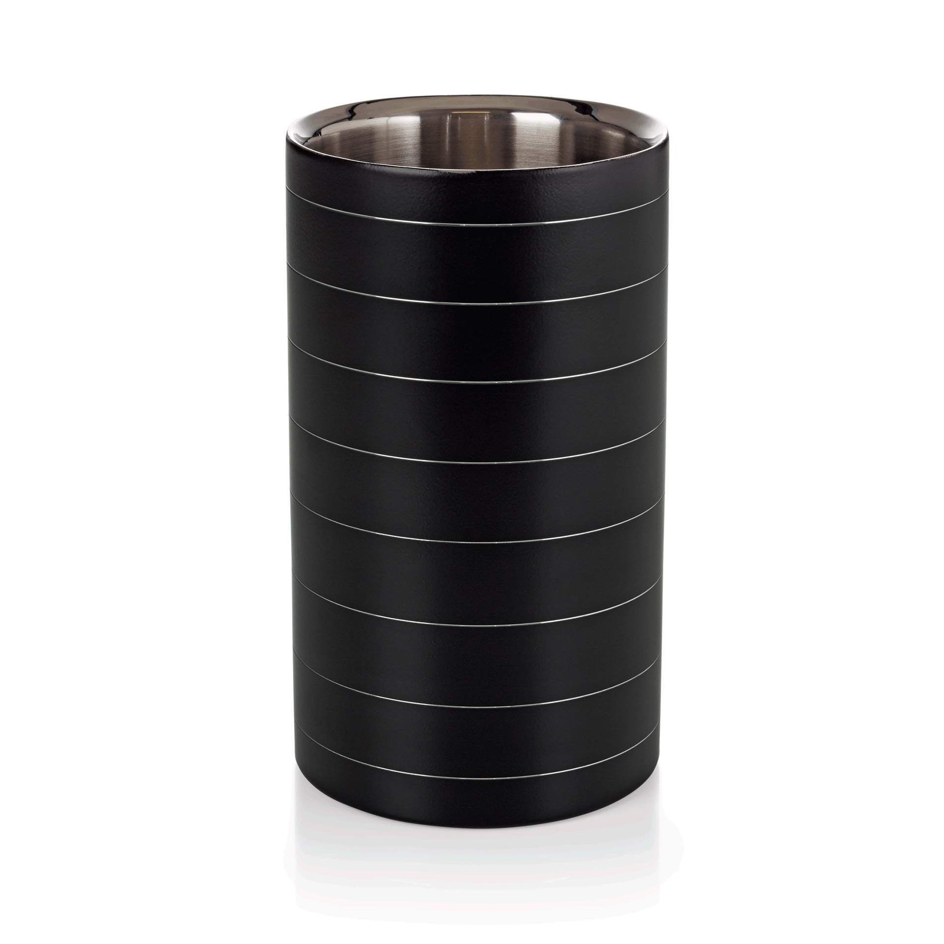 Flaschenkühler - mit schwarzer Pulverbeschichtung - Abm. 20,0 cm - Ø 11,5 cm - Edelstahl - 3600200-A