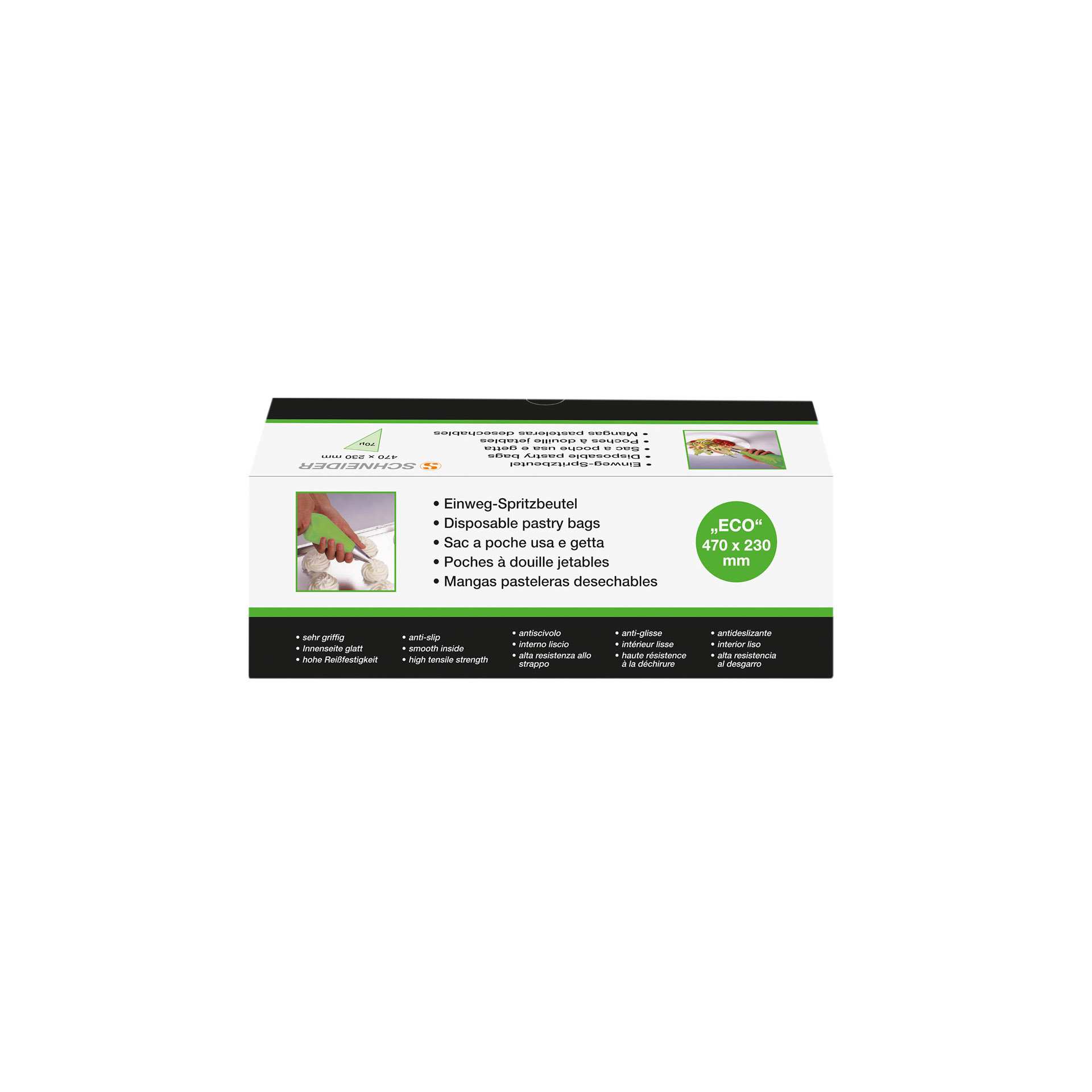 Einweg-Spritzbeutel - ECO, gerollt - grün - Abm. 47,0 x 23,0 cm - Polyethylen - 391810-C