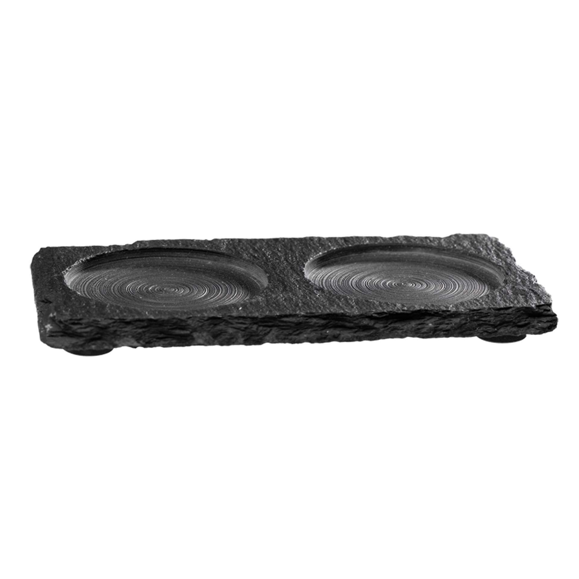 Naturschieferplatte - mit 2 Absätzen - schwarz - rechteckig - Abm. 15 x 8 x 0,7 cm - Naturschiefer - 971-B
