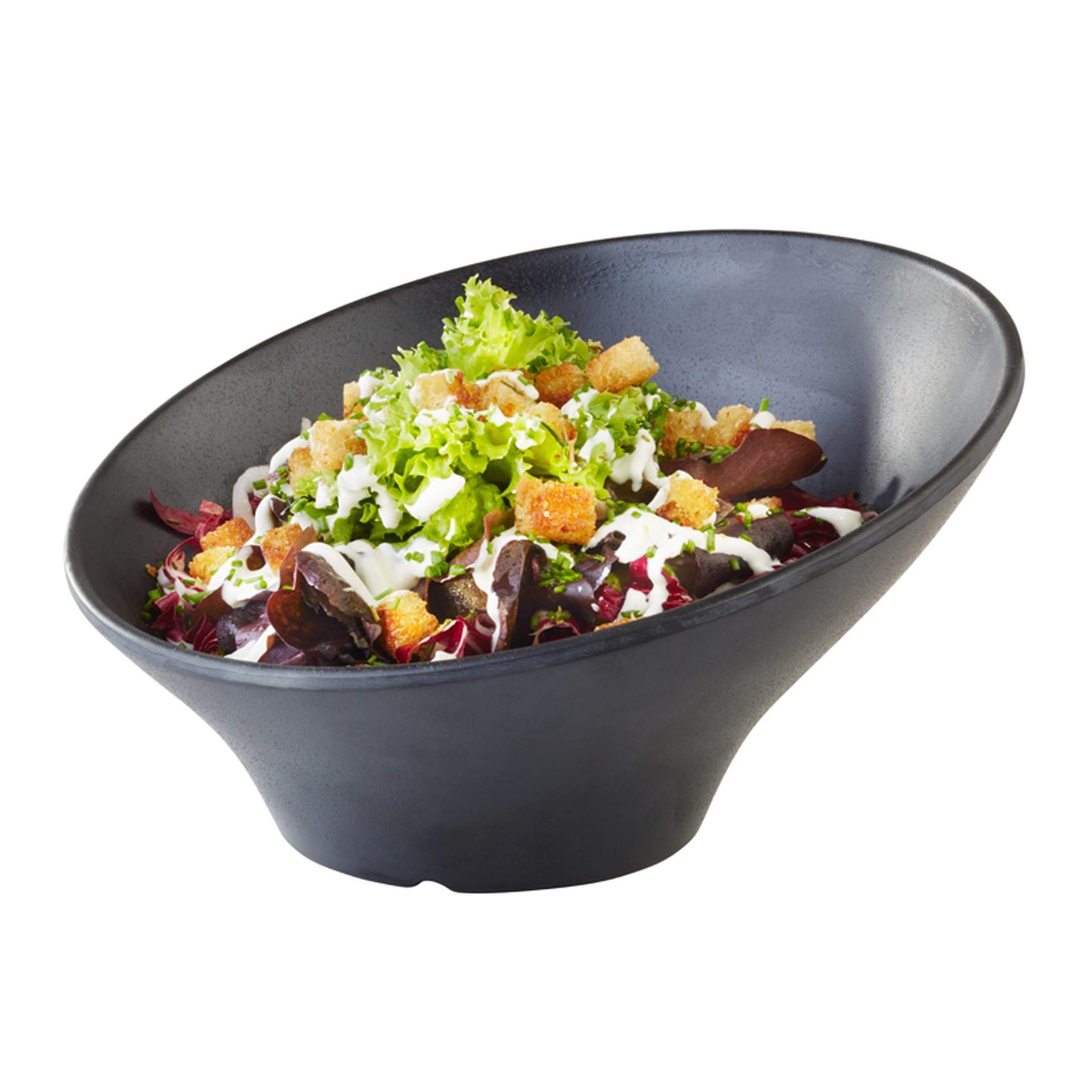 Schale - japanische Steinoptik - Serie Zen - schwarz - rund - Abm. 12,5 cm - Ø 22,5 cm - Inhalt 0,80 l - Melamin - 84355-B
