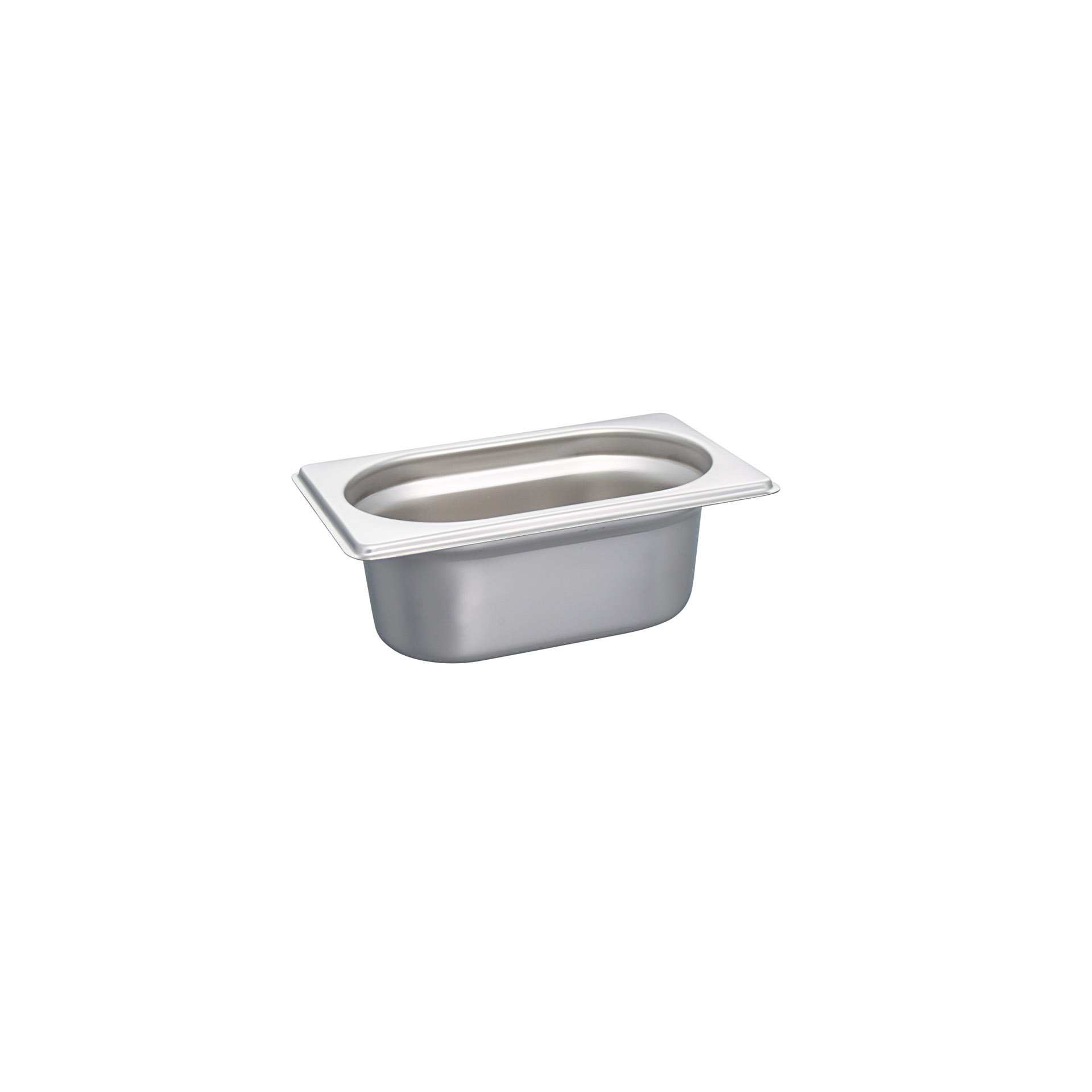 GN-Behälter - Abm. 17,6 x 10,8 x 6,5 cm - Inhalt 0,6 l - GN 1/9 (176 x 108 mm) - 65 mm - Edelstahl - 530260-C